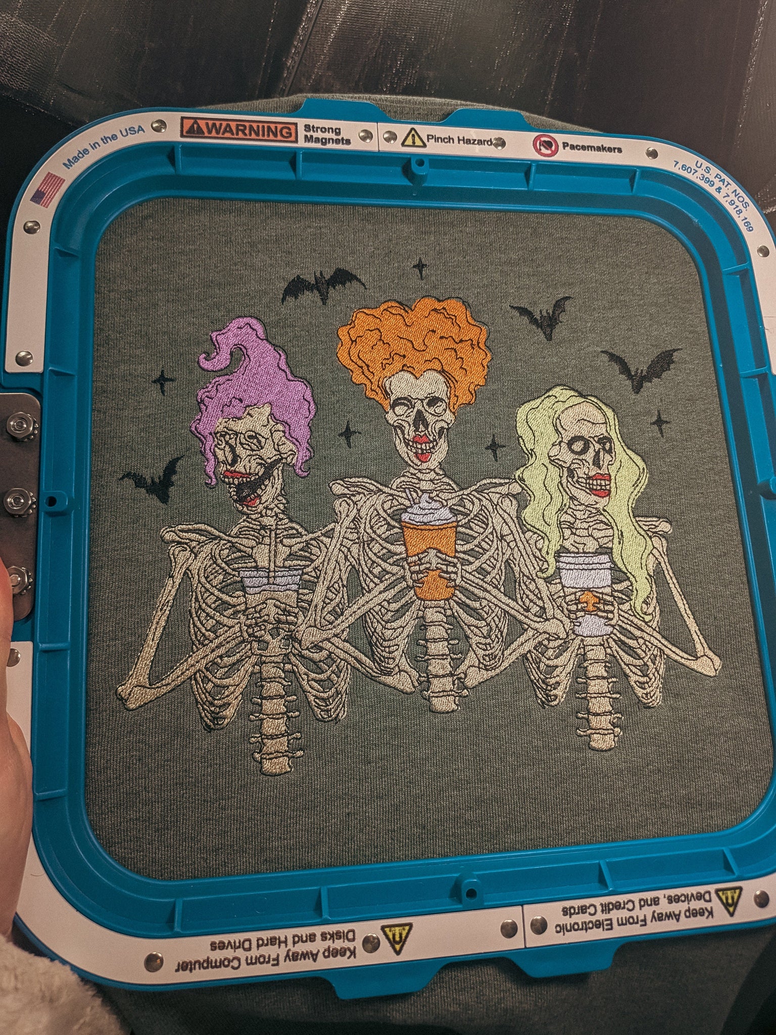 Sanderson Sisters Skeletons Embroidered Sweater Inspired by Disney's Hocus Pocus Halloween EMHA2408