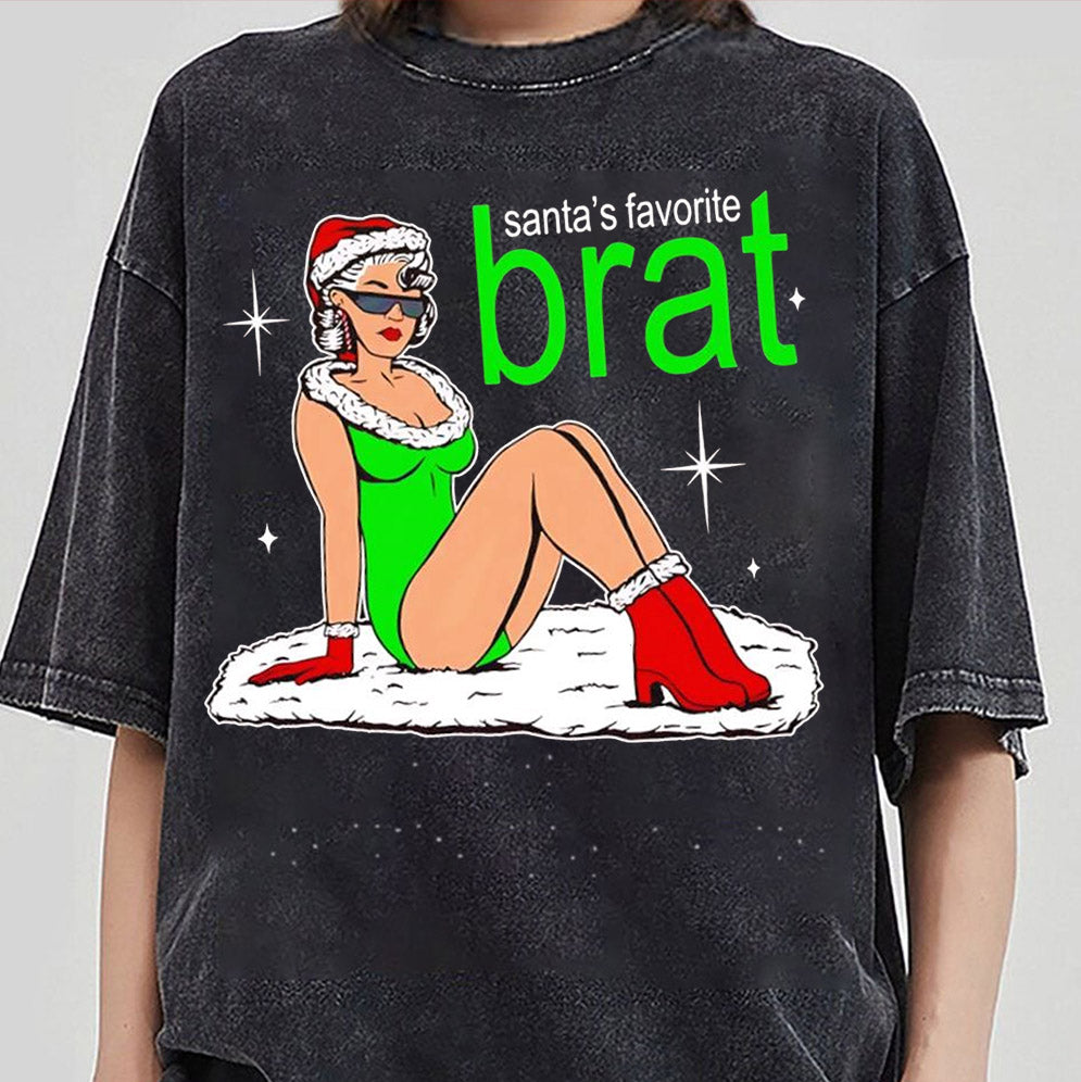 Santa's Favorite Brat Ugly Sweater Christmas 2024 t-shirt, Sweatshirt, Hoodie And Tank Top'