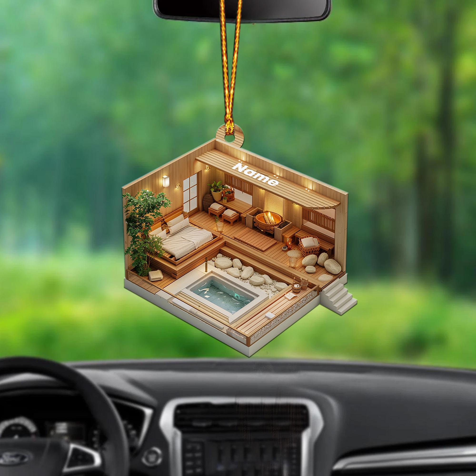 Sauna Room 2D Flat Christmas Ornament, Sauna Xmas Tree Decor, Loved Sauna Ornament, Christmas Hanging Ornament Gift HAOR0611