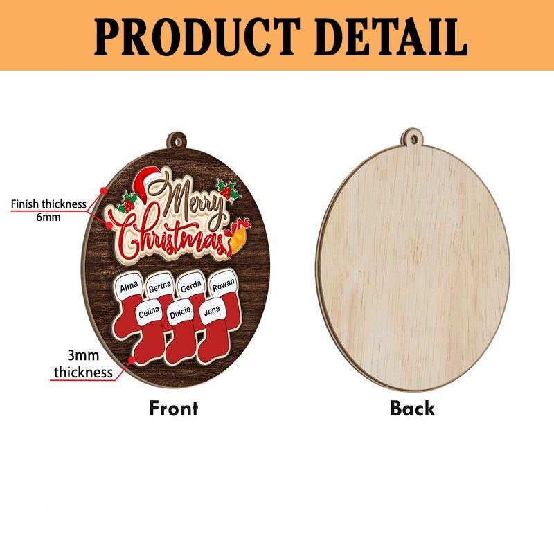 Scrabble Personalized Christmas Ornaments, Grandkids Crossword Puzzle Art Ornament, Gifts for Grandma Ornament, Custom Grandkids Ornament ORH1710N