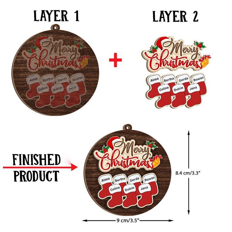 Scrabble Personalized Christmas Ornaments, Grandkids Crossword Puzzle Art Ornament, Gifts for Grandma Ornament, Custom Grandkids Ornament ORH1710N