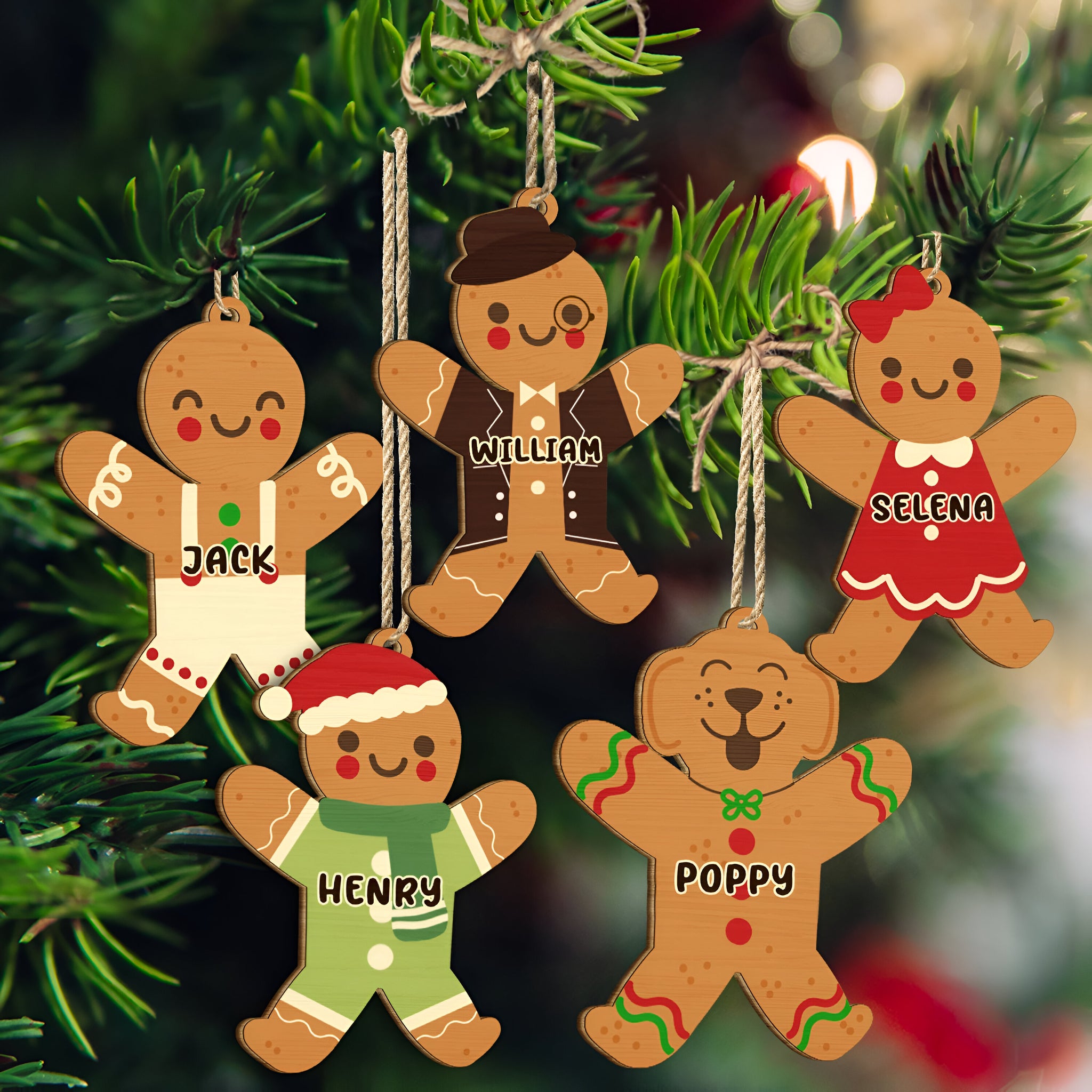 Set Family Cookies Perfect Batch Color - Christmas Gift For Parents, Grandparents, Pet Lovers - Personalized Wooden Cutout Ornament ORN0310