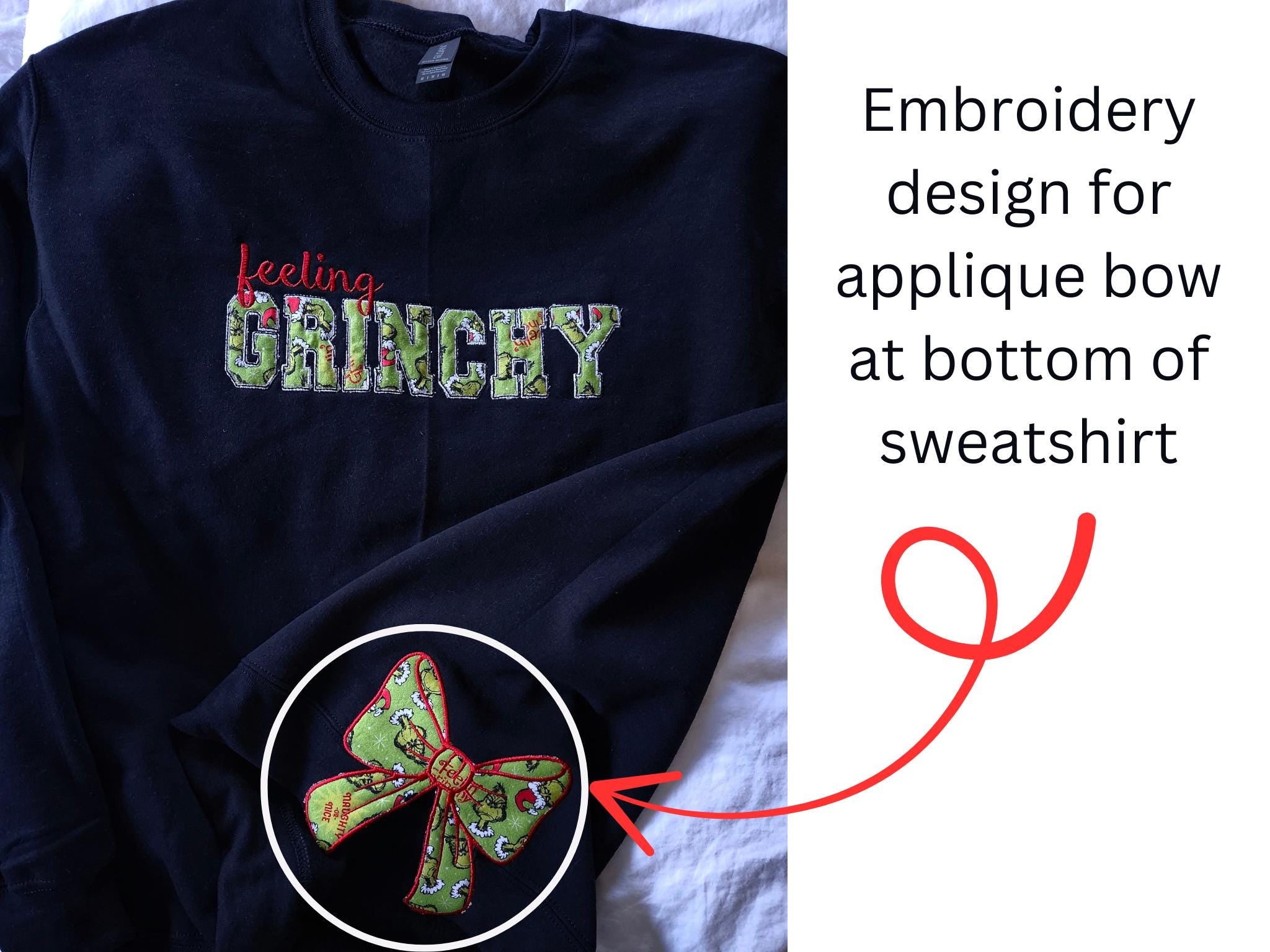 Side Bow Appliqu? Sweatshirt Embroidery Design, Coquette Bow, Satin stitch applique embroidery design file, 8 sizes, Sweatshirt Bow Design ESIBOW