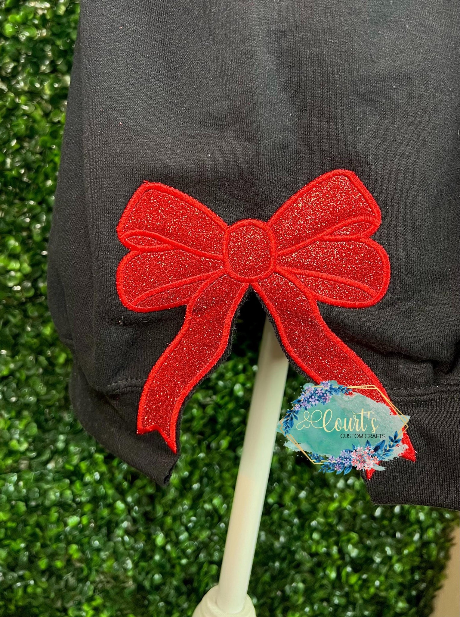 Side Bow Sweatshirt  Glitter Bow Sweatshirt  Embroidered Bow Sweatshirt  Appliqu? Embroidered Sweatshirt  Christmas Sweater ESIBOW