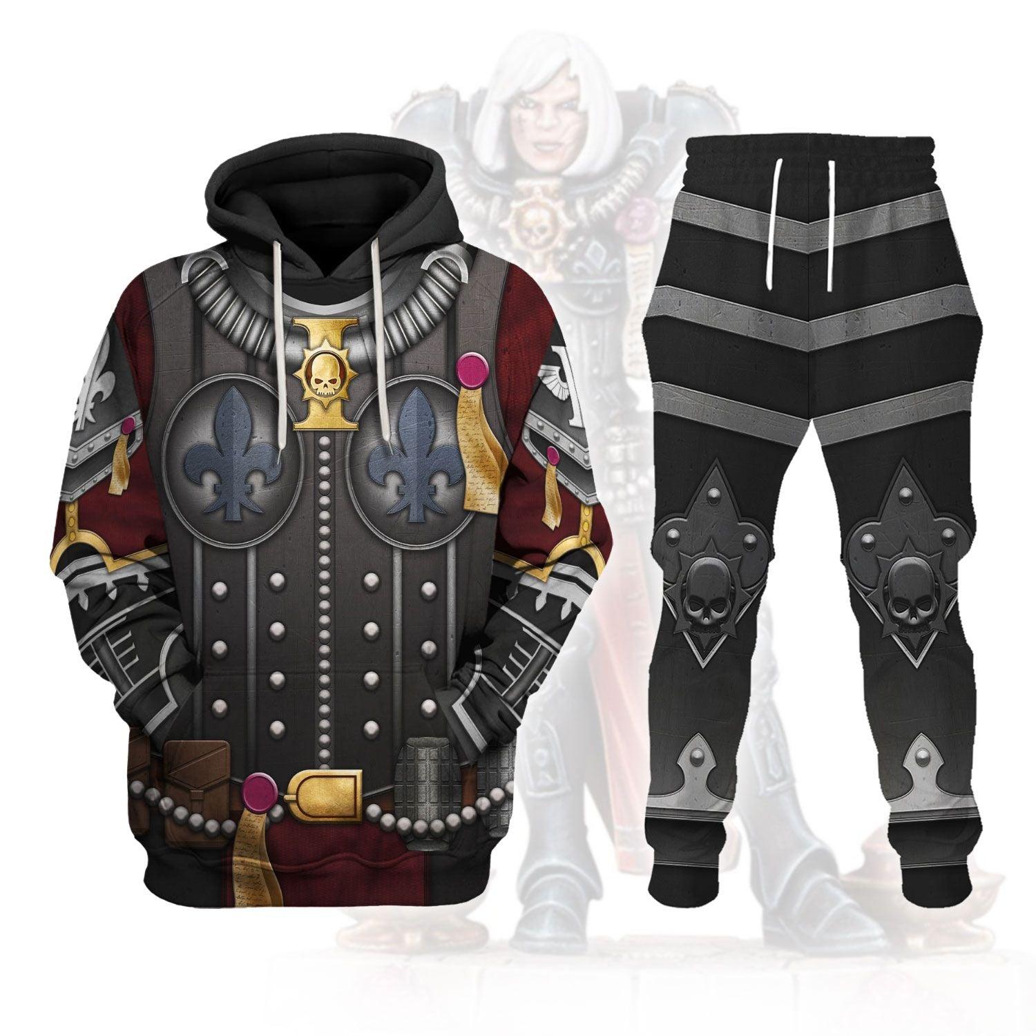 Sisters of Battle Warhammer Costume Hoodie Jogger, Sisters of Battle Marines Cosplay 3D Hoodie Pants, Warhammer 3D Tracksuit , TQT5