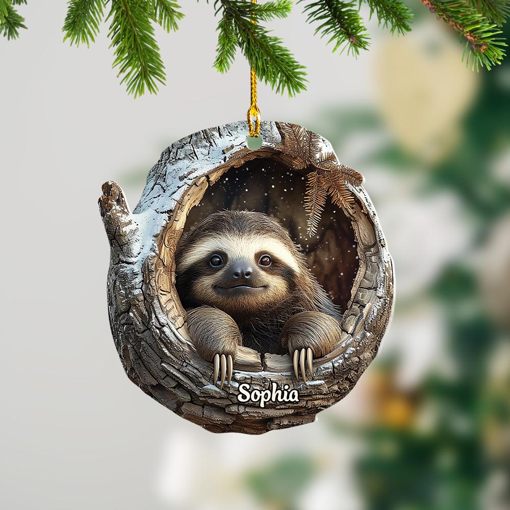 Sloth 2D Flat Ornament, Sloth Rearview Mirror Car Accessories, Sloth Christmas Ornament, Sloth Ornament, Gift for Sloth Lover HAOR0611