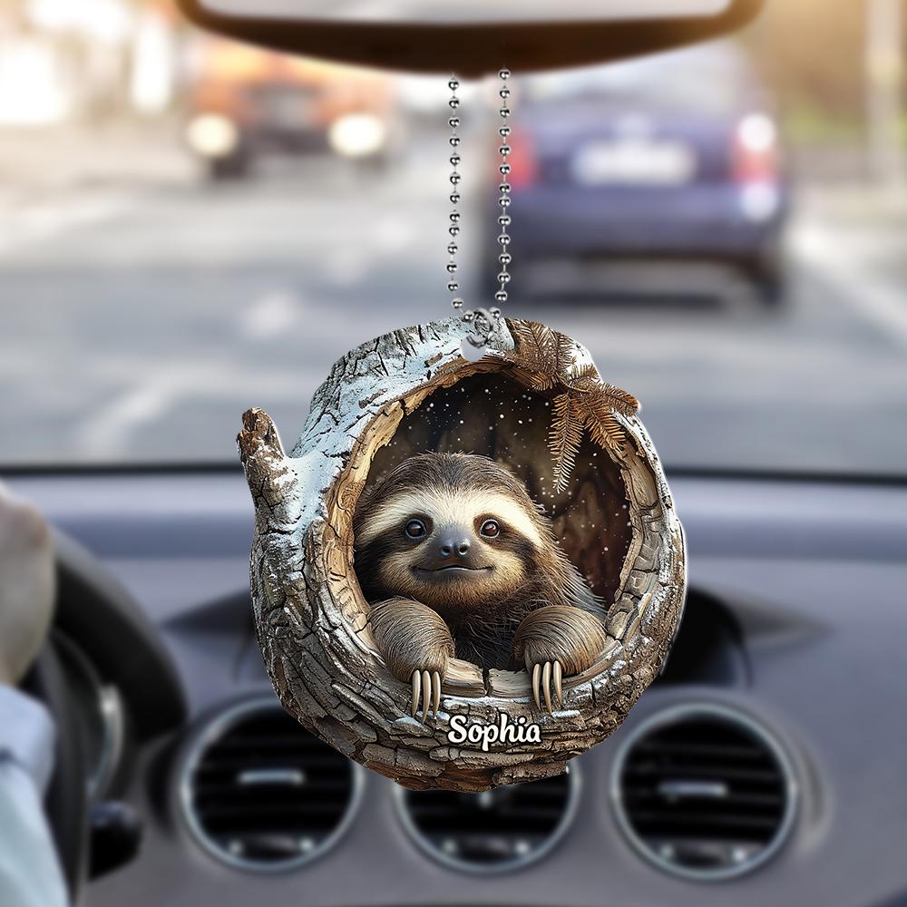 Sloth 2D Flat Ornament, Sloth Rearview Mirror Car Accessories, Sloth Christmas Ornament, Sloth Ornament, Gift for Sloth Lover HAOR0611