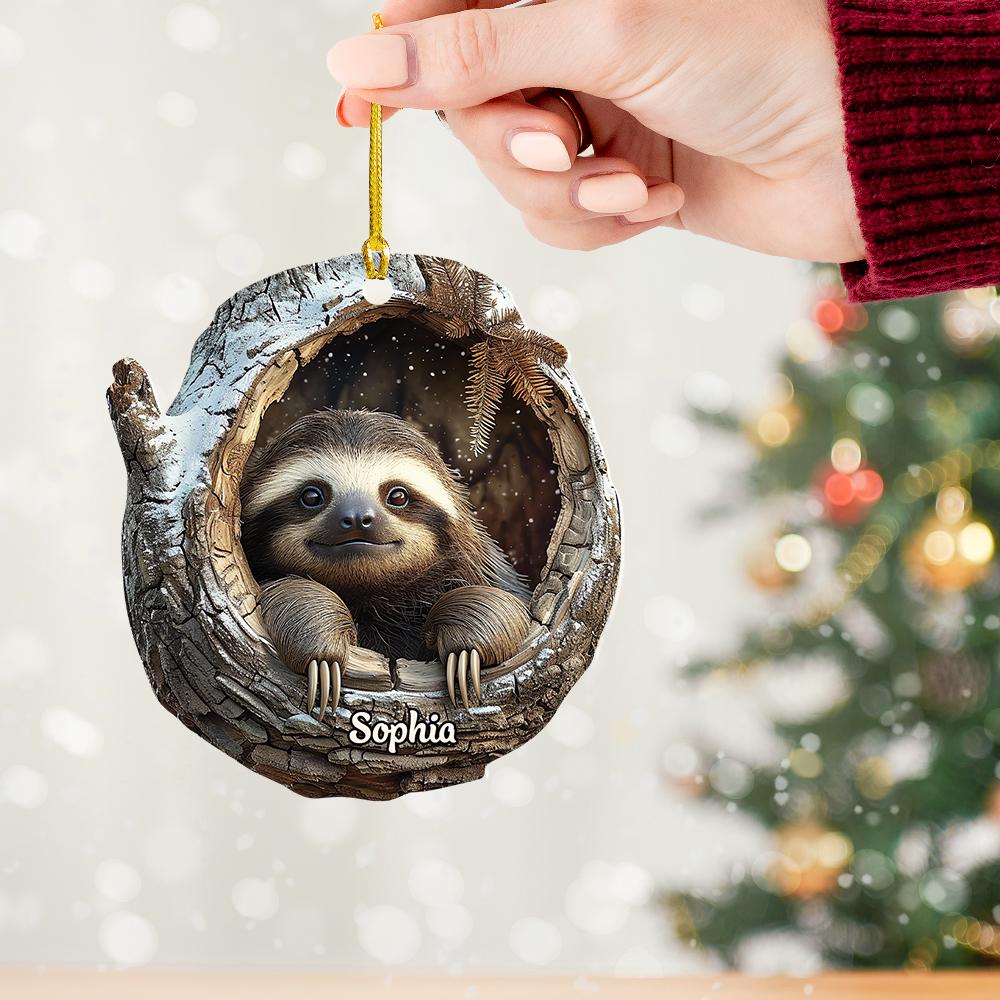 Sloth 2D Flat Ornament, Sloth Rearview Mirror Car Accessories, Sloth Christmas Ornament, Sloth Ornament, Gift for Sloth Lover HAOR0611