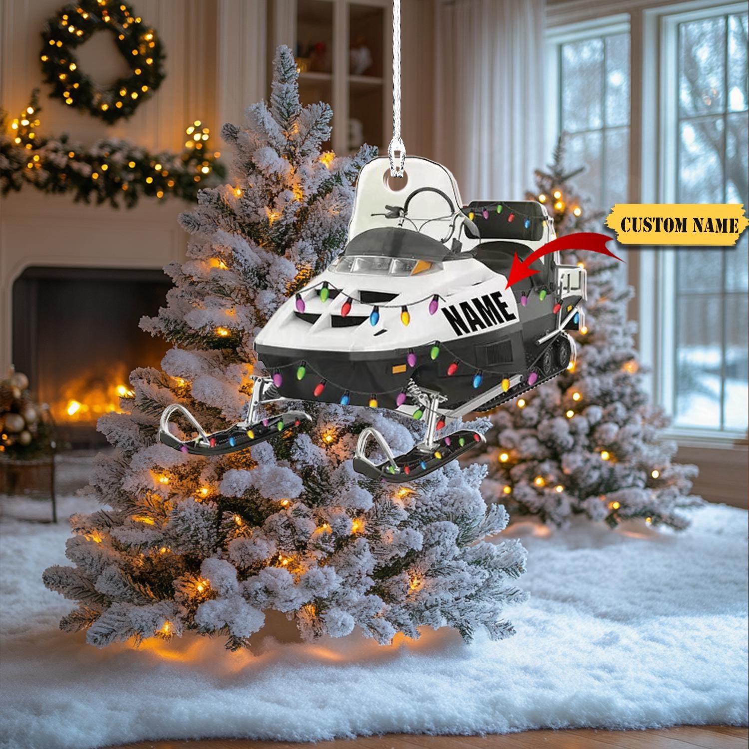 Snowmobile Rider Christmas Ornament Snowmobile Rider Ornament Gift, Lovers Snowmobile Rider Ornament HAOR0711