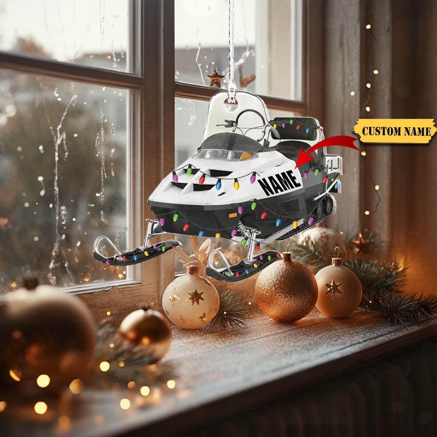 Snowmobile Rider Christmas Ornament Snowmobile Rider Ornament Gift, Lovers Snowmobile Rider Ornament HAOR0711