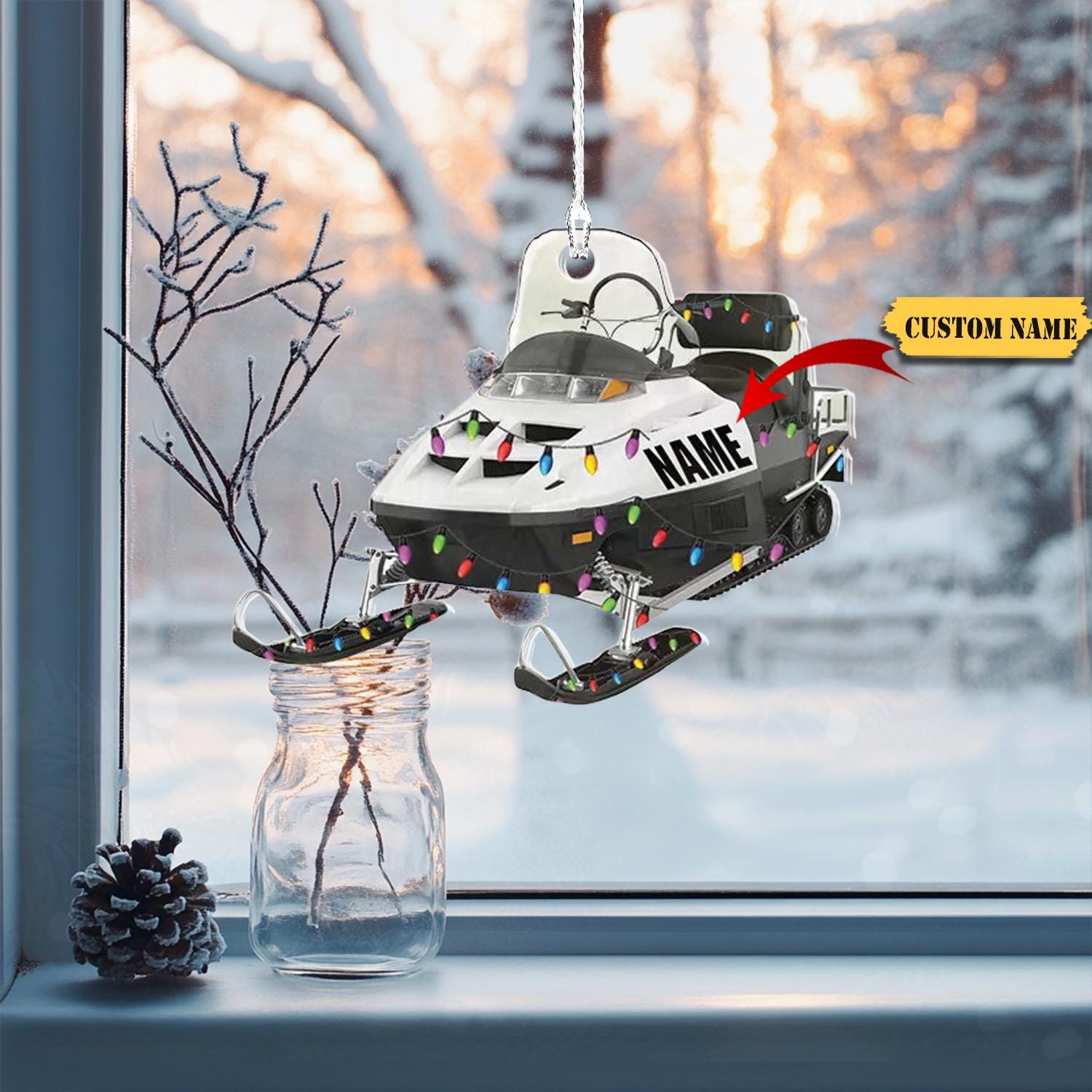 Snowmobile Rider Christmas Ornament Snowmobile Rider Ornament Gift, Lovers Snowmobile Rider Ornament HAOR0711