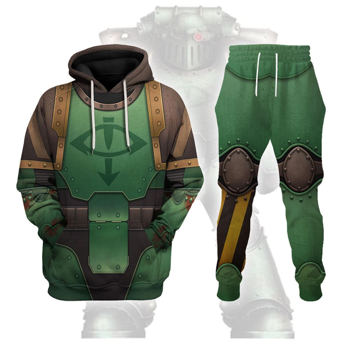 Sons of Horus Siege Sergeant  Marines Salamanders  Warhammer Costume Hoodie Jogger, Sons of Horus Siege Sergeant  Marines Salamanders Space Marines Cosplay 3D Hoodie Pants, Warhammer 3D Tracksuit, Warhammer Game Outfit TQT2
