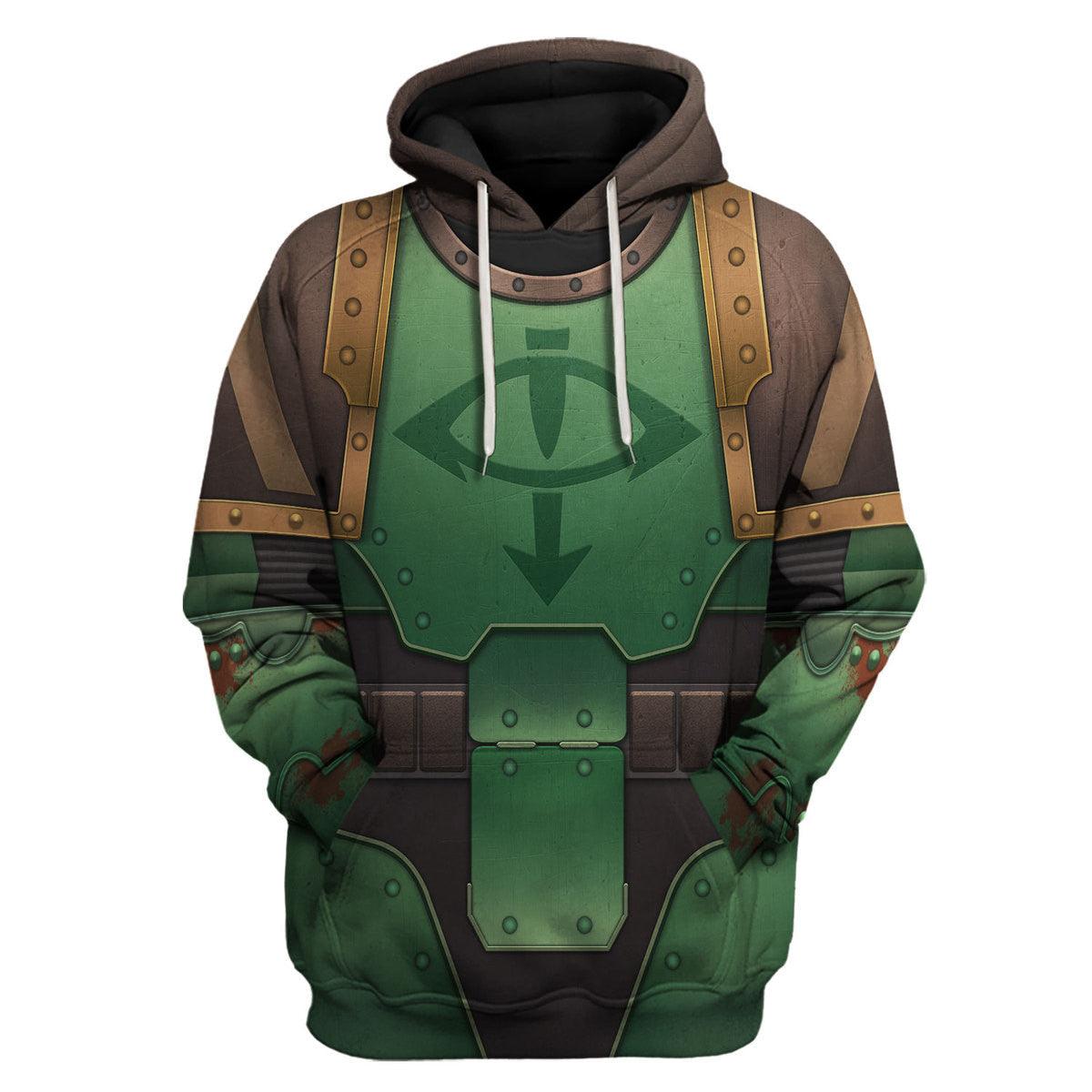 Sons of Horus Siege Sergeant  Marines Salamanders  Warhammer Costume Hoodie Jogger, Sons of Horus Siege Sergeant  Marines Salamanders Space Marines Cosplay 3D Hoodie Pants, Warhammer 3D Tracksuit, Warhammer Game Outfit TQT2