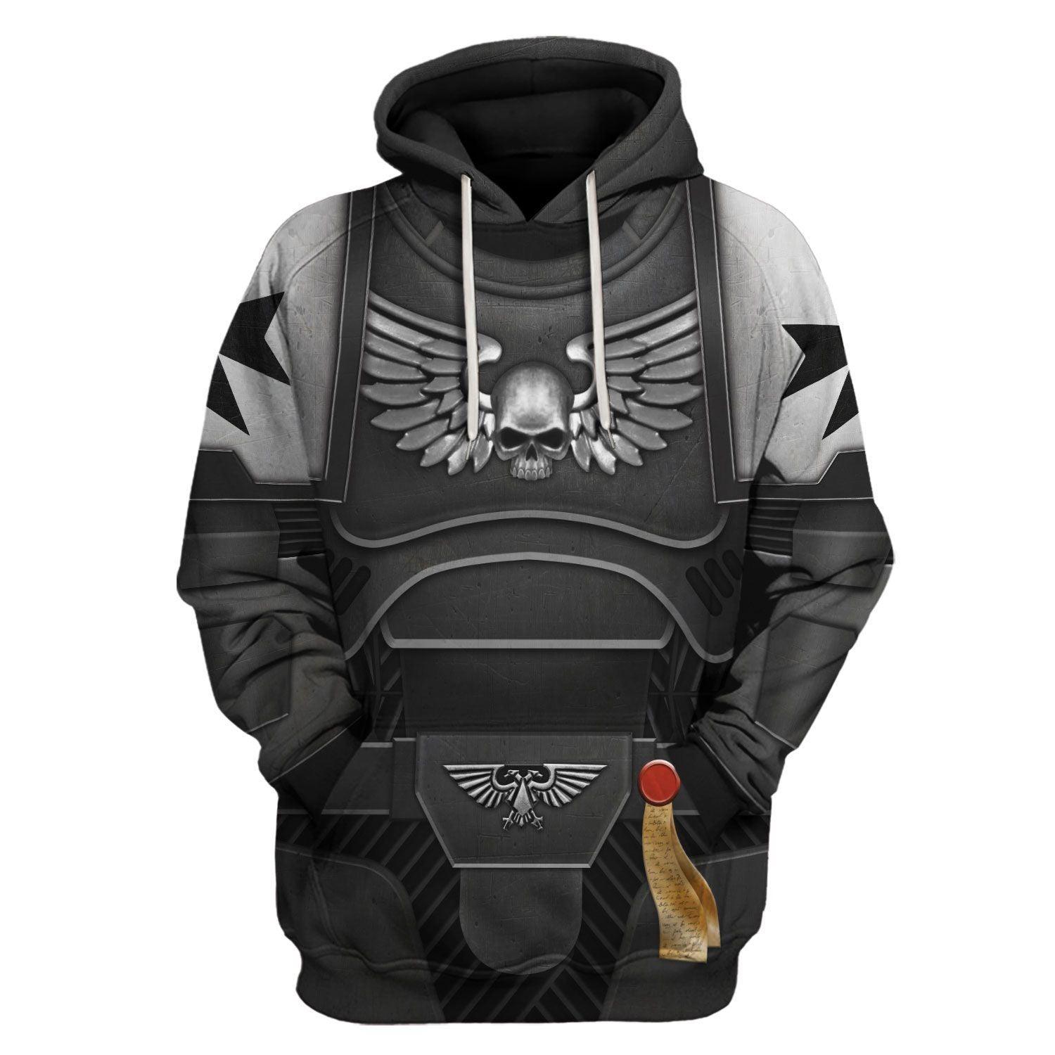 Space Marines Black Templars Warhammer Costume Hoodie Jogger, Space Marines Black Templars Guard Marines Cosplay 3D Hoodie Pants, Warhammer 3D Tracksuit TQT4