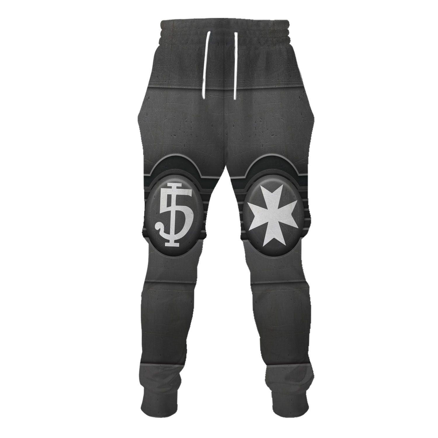 Space Marines Black Templars Warhammer Costume Hoodie Jogger, Space Marines Black Templars Guard Marines Cosplay 3D Hoodie Pants, Warhammer 3D Tracksuit TQT4