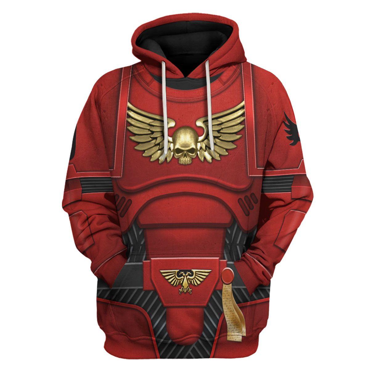 Space Marines Blood Angels V2 Warhammer Costume Hoodie Jogger, Imperial Guard Space Marines Cosplay 3D Hoodie Pants, Warhammer 3D Tracksuit, Warhammer Game Outfit TQT1