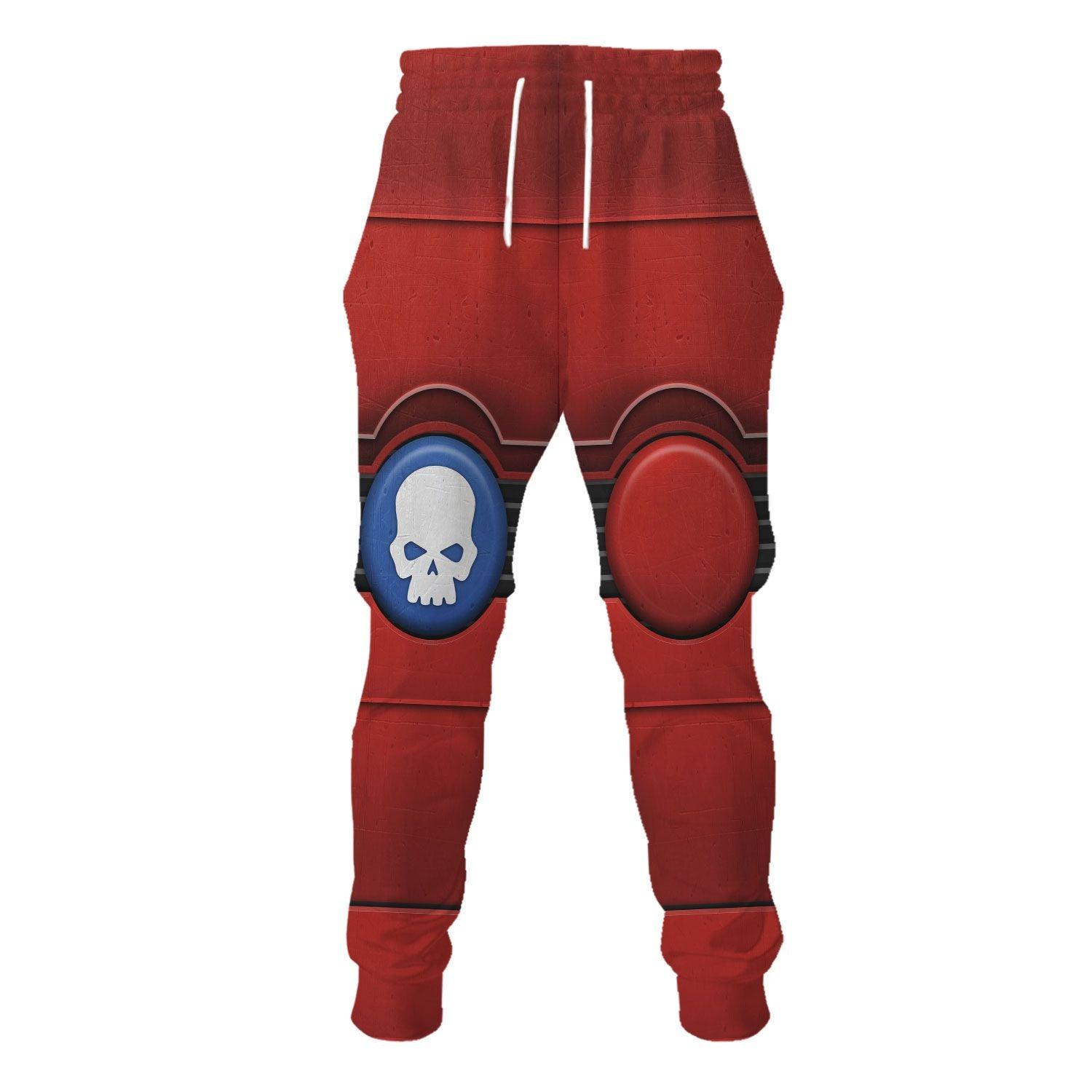 Space Marines Blood Angels V2 Warhammer Costume Hoodie Jogger, Imperial Guard Space Marines Cosplay 3D Hoodie Pants, Warhammer 3D Tracksuit, Warhammer Game Outfit TQT1