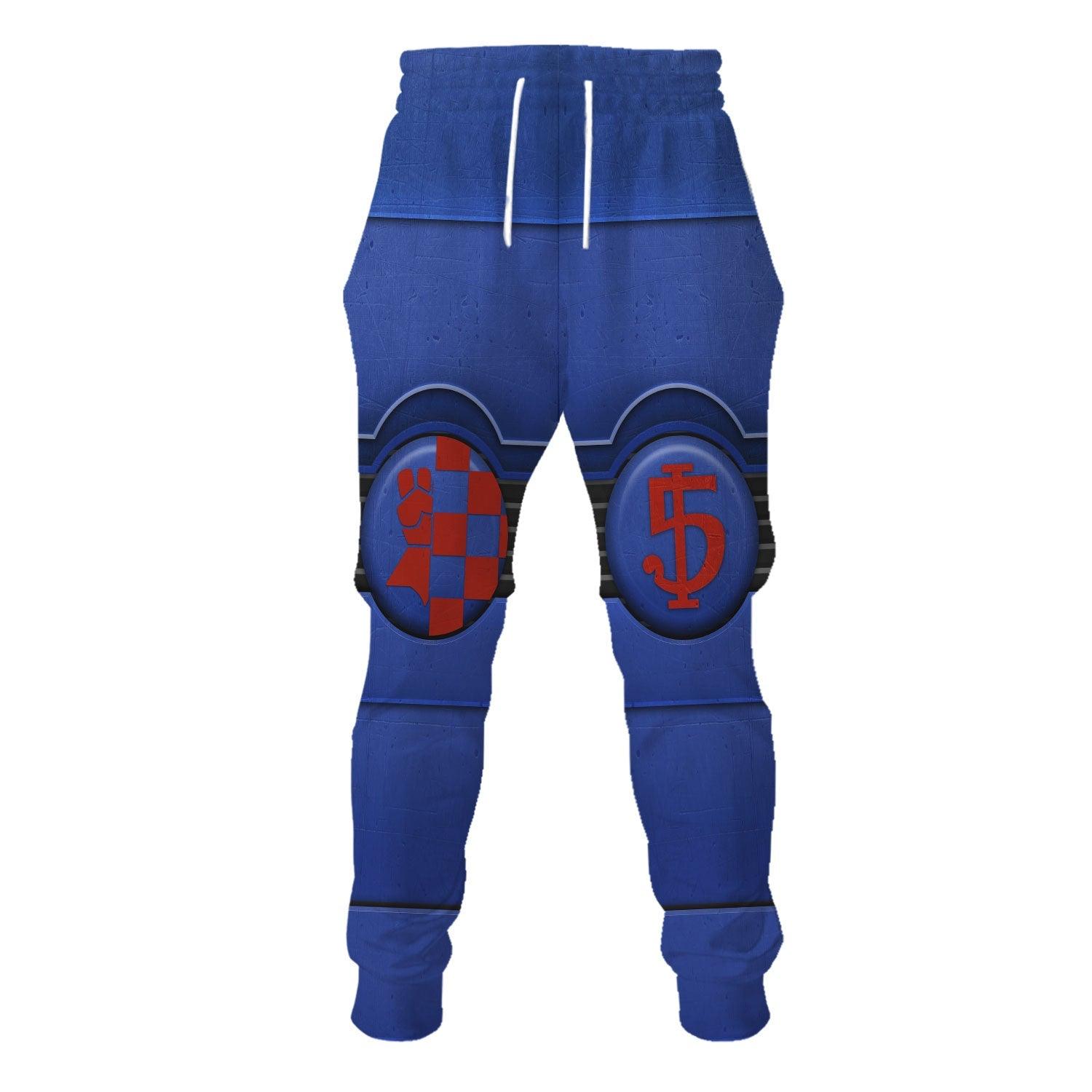 Space Marines Crimson Fists Warhammer Costume Hoodie Jogger, Space Marines Crimson Fists Cosplay 3D Hoodie Pants, Warhammer 3D Tracksuit TQT4