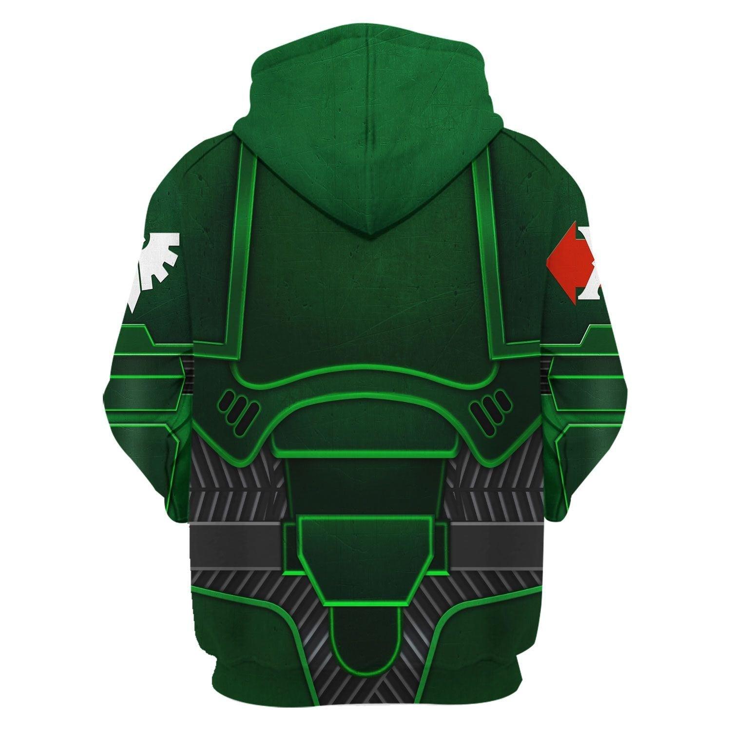 Space Marines Dark Angels Marines Salamanders  Warhammer Costume Hoodie Jogger, Space Marines Dark Angels Marines Salamanders Space Marines Cosplay 3D Hoodie Pants, Warhammer 3D Tracksuit, Warhammer Game Outfit TQT2