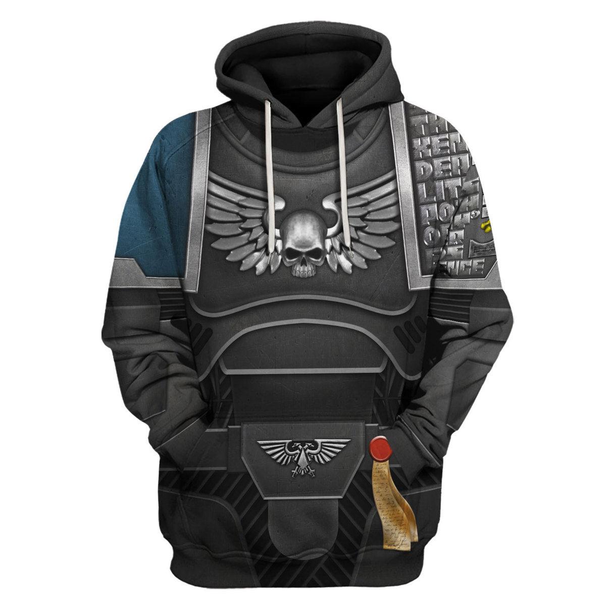 Space Marines Deathwatch Warhammer Costume Hoodie Jogger, Space Marines Deathwatch Marines Cosplay 3D Hoodie Pants, Warhammer 3D Tracksuit TQT4