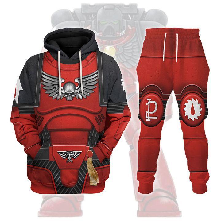 Space Marines Flesh Tearers V2 Warhammer Costume Hoodie Jogger, Space Marines Flesh Tearers V2 Marines Cosplay 3D Hoodie Pants, Warhammer 3D Tracksuit , TQT5