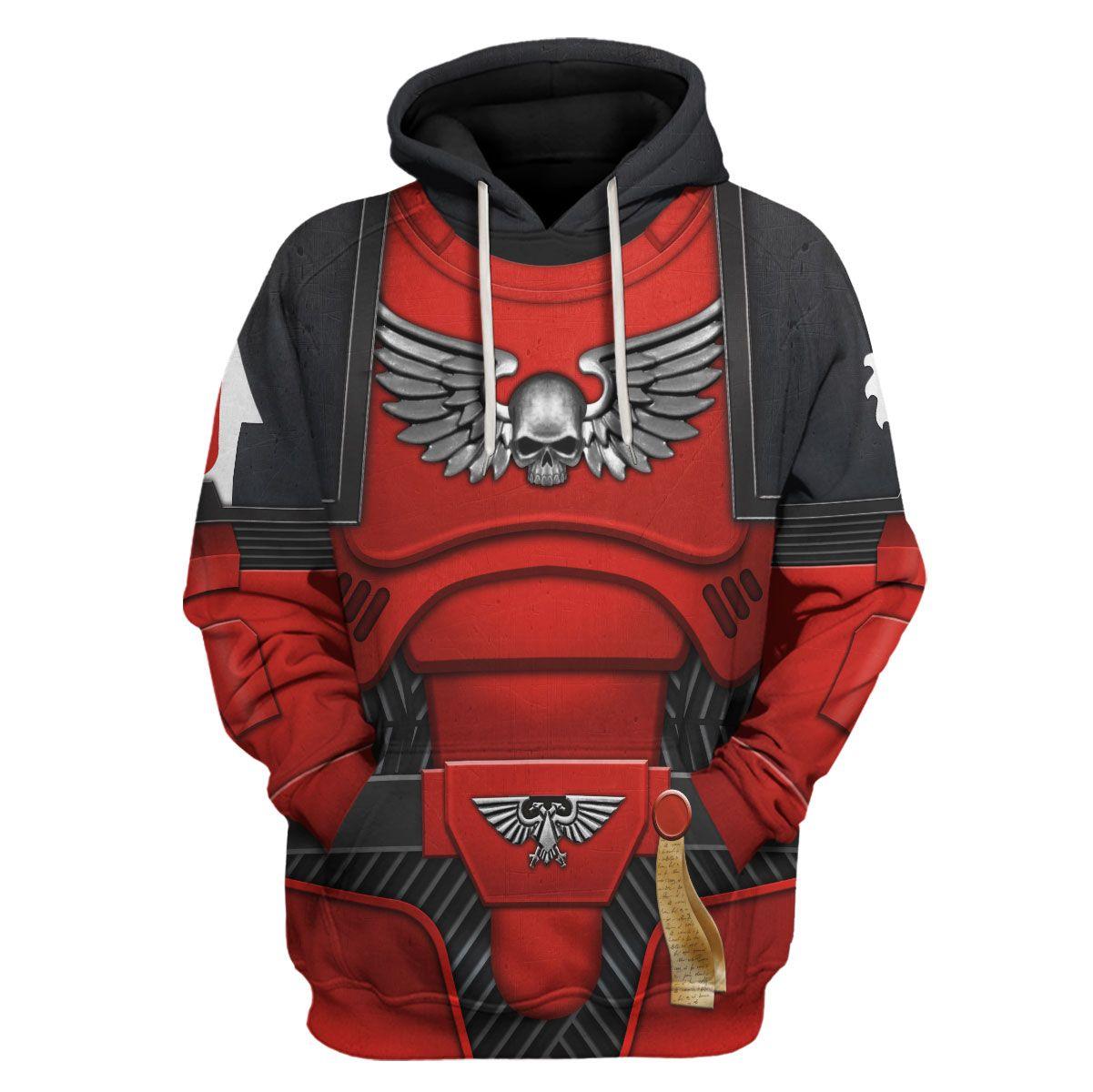 Space Marines Flesh Tearers V2 Warhammer Costume Hoodie Jogger, Space Marines Flesh Tearers V2 Marines Cosplay 3D Hoodie Pants, Warhammer 3D Tracksuit , TQT5