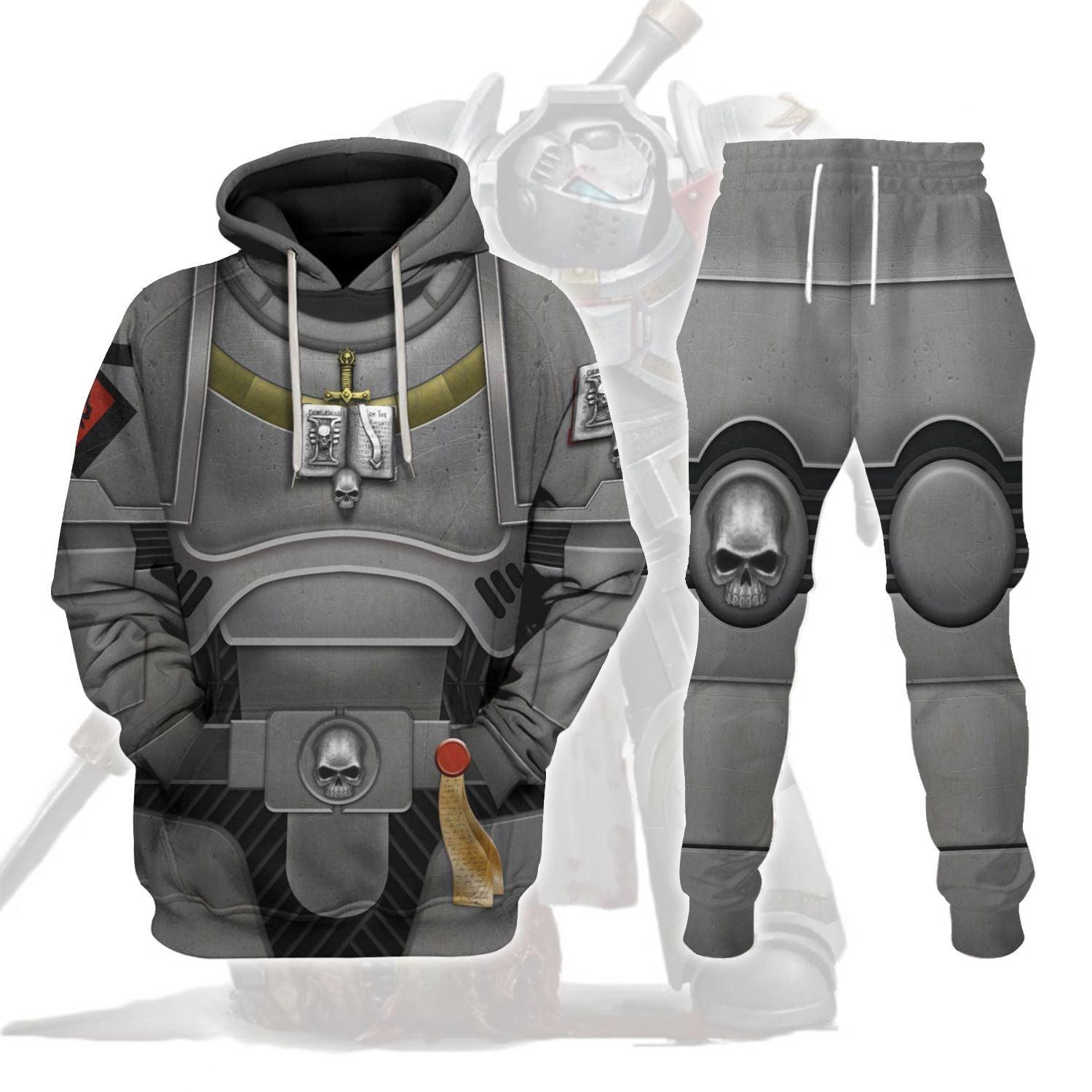 Space Marines Grey Knights Warhammer Costume Hoodie Jogger, Space Marines Grey Knights Marines Cosplay 3D Hoodie Pants, Warhammer 3D Tracksuit TQT4