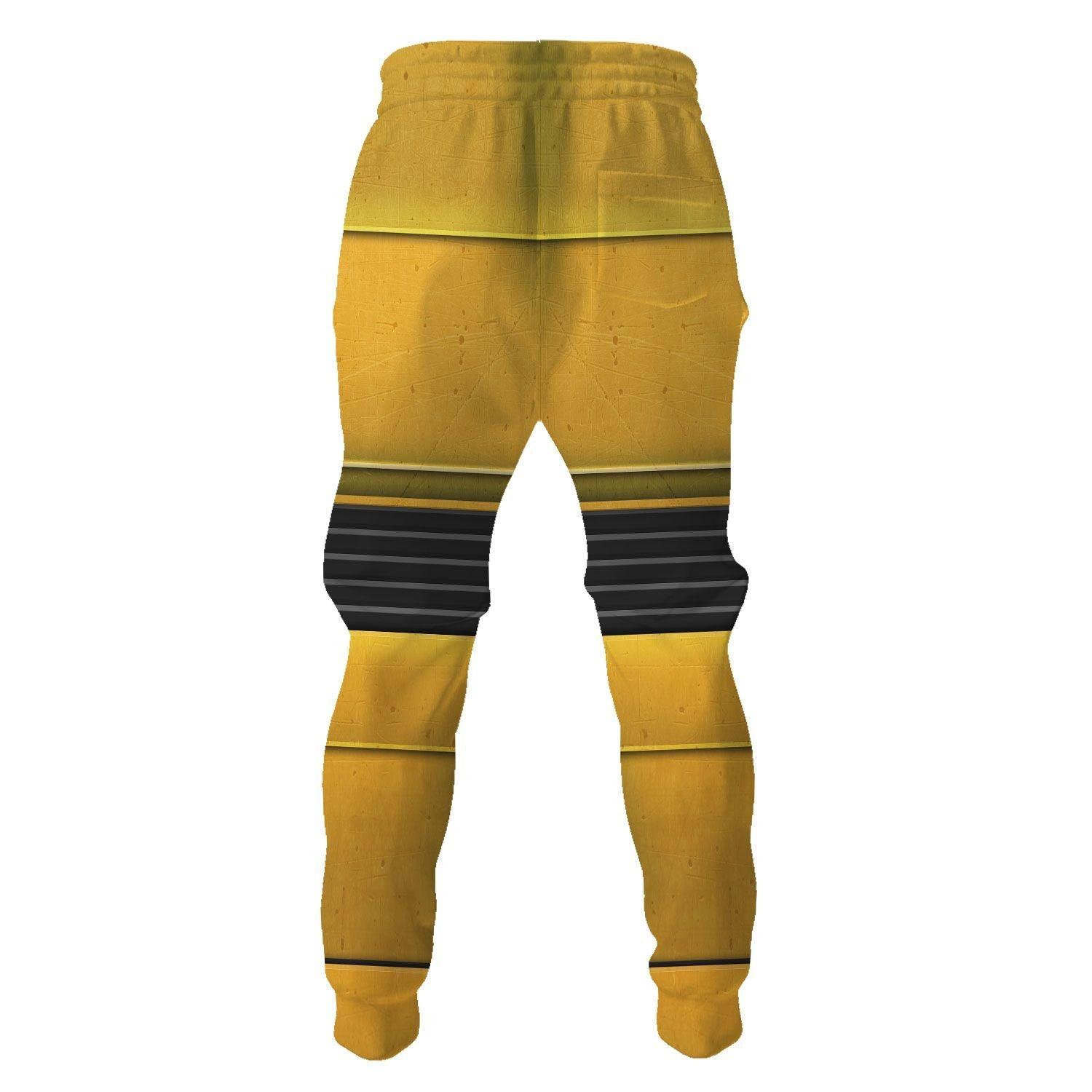 Space Marines Imperial Fists Warhammer Costume Hoodie Jogger,Space Marines Imperial Fists Marines Cosplay 3D Hoodie Pants, Warhammer 3D Tracksuit 