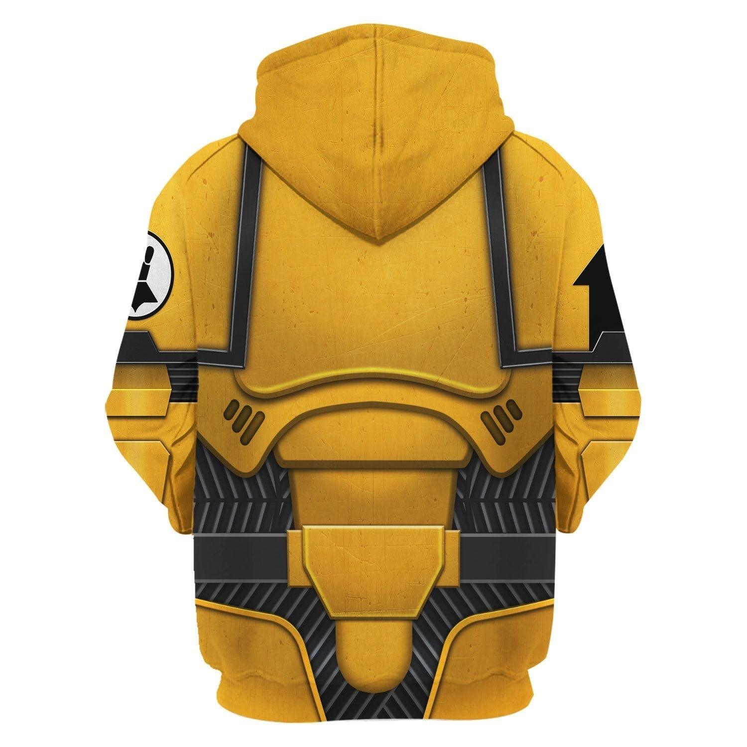 Space Marines Imperial Fists Warhammer Costume Hoodie Jogger,Space Marines Imperial Fists Marines Cosplay 3D Hoodie Pants, Warhammer 3D Tracksuit 