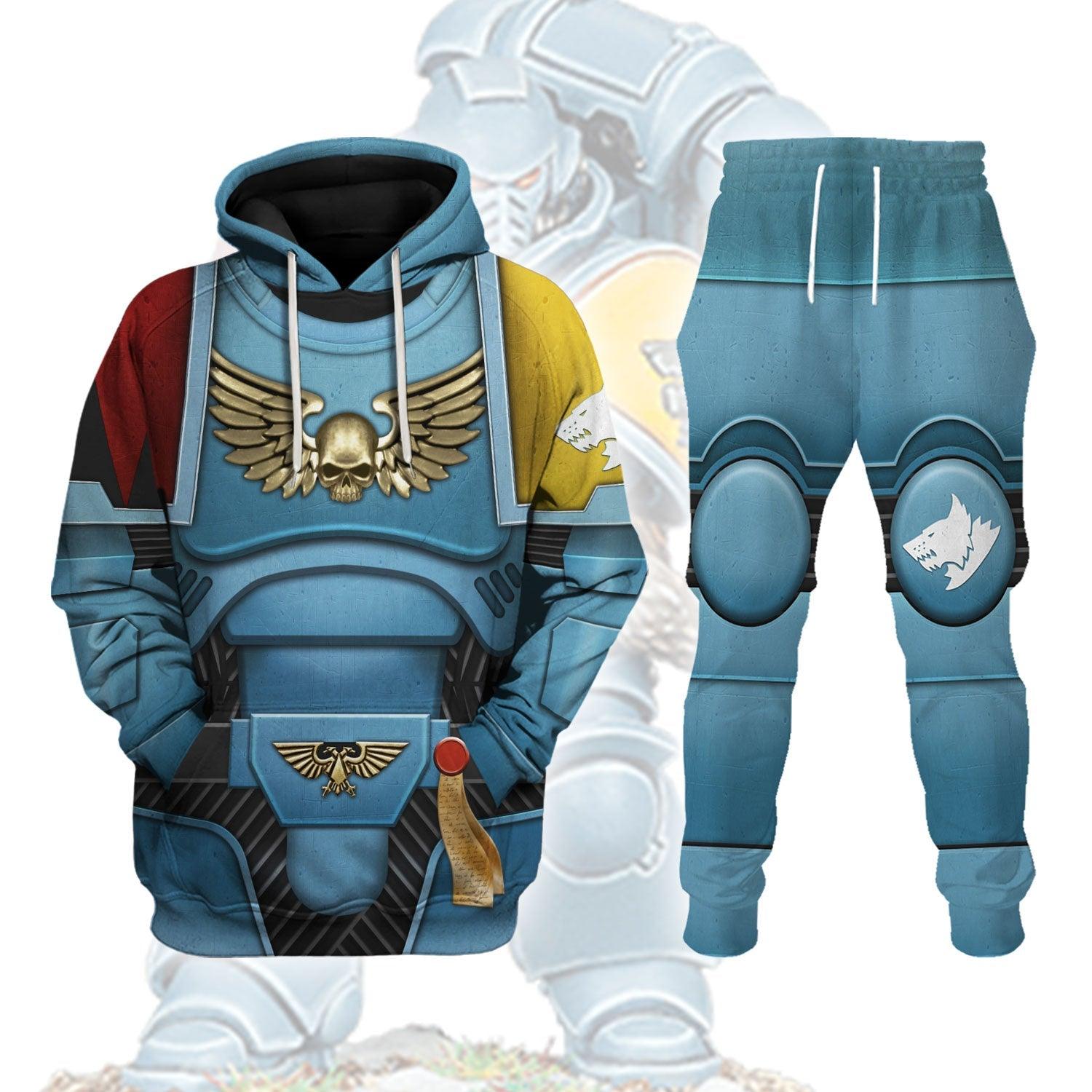 Space Marines Space Wolves Warhammer Costume Hoodie Jogger,Space Marines Space Wolves Space Marines Cosplay 3D Hoodie Pants, Warhammer 3D Tracksuit, Warhammer Game Outfit TQT3