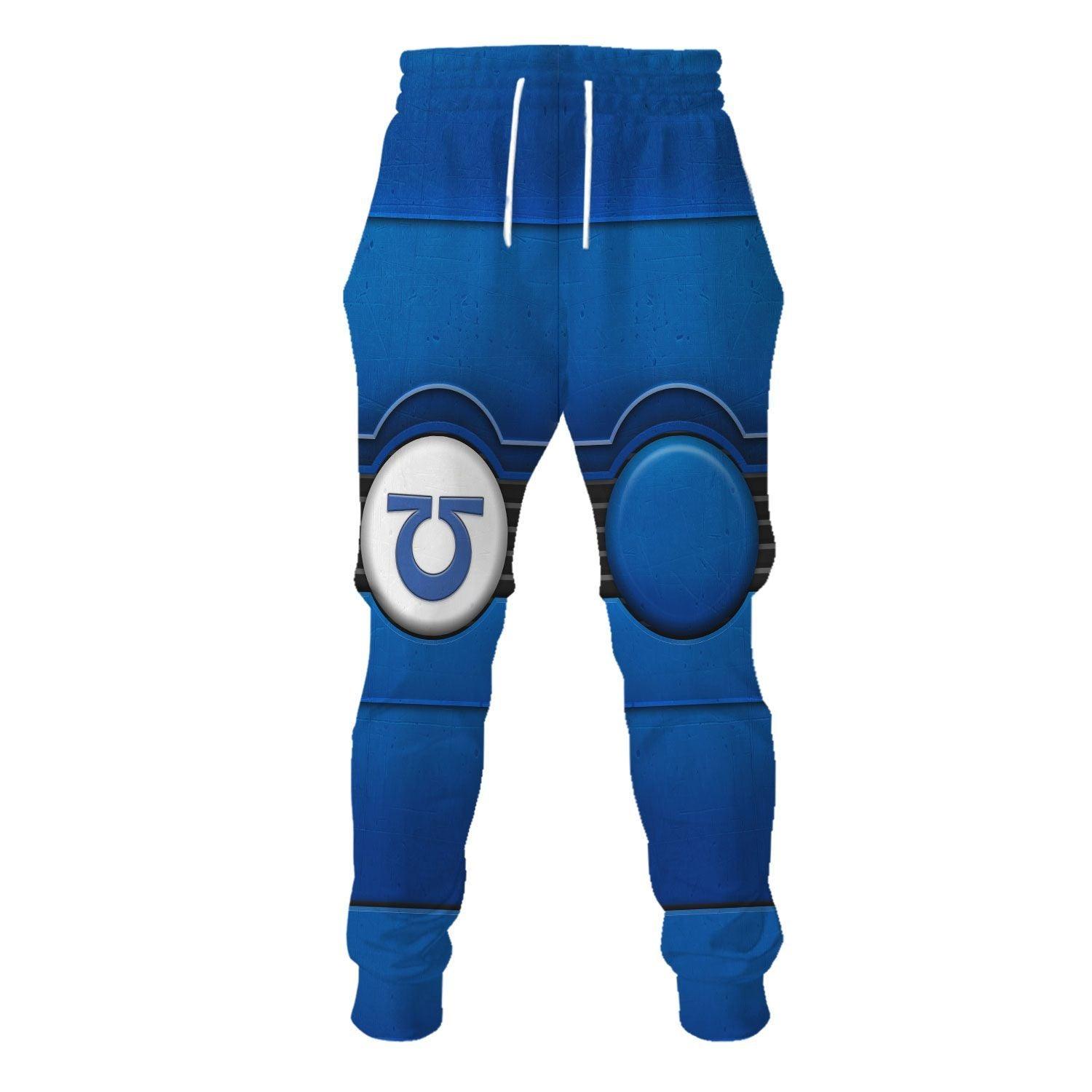 Space Marines Ultramarines Warhammer Costume Hoodie Jogger, Space Marines Ultramarines Space Marines Cosplay 3D Hoodie Pants, Warhammer 3D Tracksuit, Warhammer Game Outfit