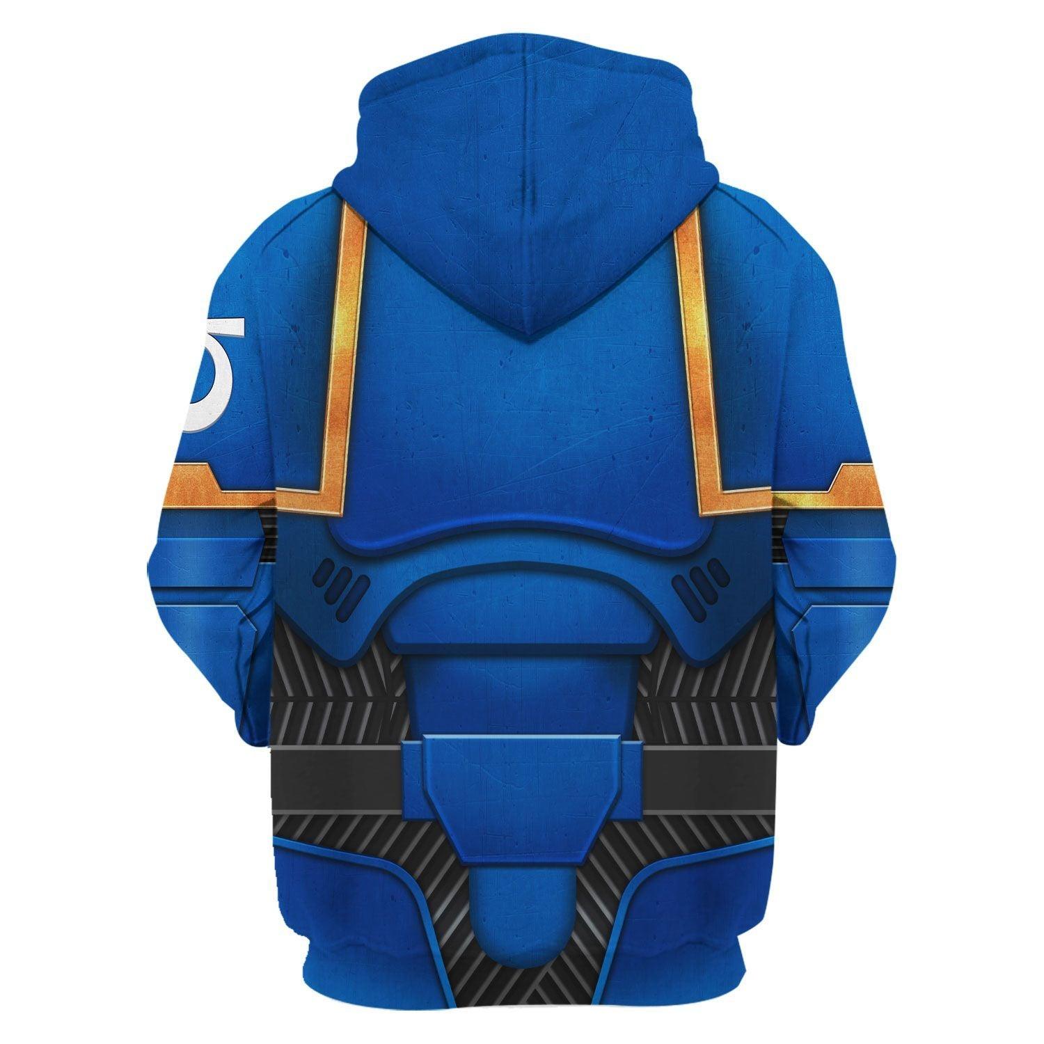 Space Marines Ultramarines Warhammer Costume Hoodie Jogger, Space Marines Ultramarines Space Marines Cosplay 3D Hoodie Pants, Warhammer 3D Tracksuit, Warhammer Game Outfit