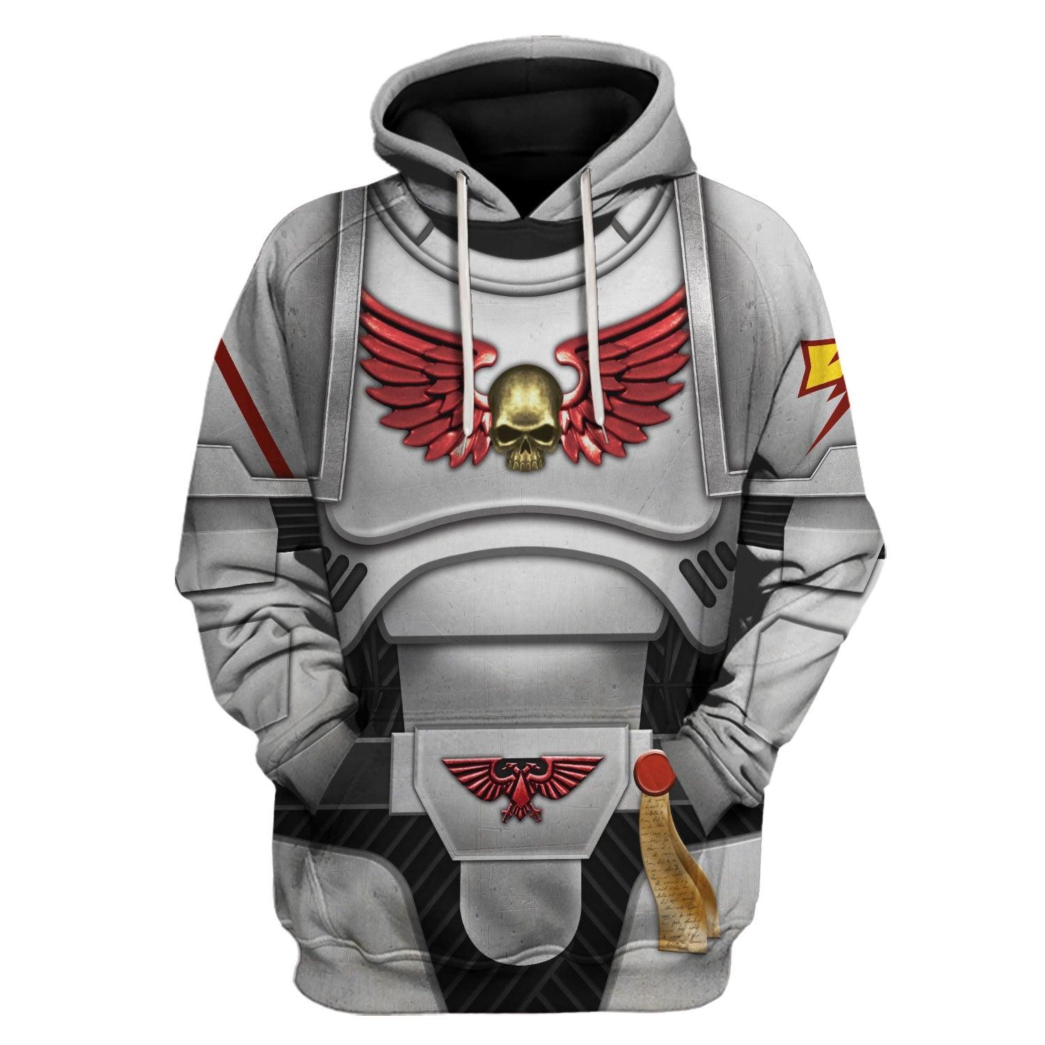 Space Marines White Scars Warhammer Costume Hoodie Jogger, Space Marines White Scars Marines Cosplay 3D Hoodie Pants, Warhammer 3D Tracksuit TQT4