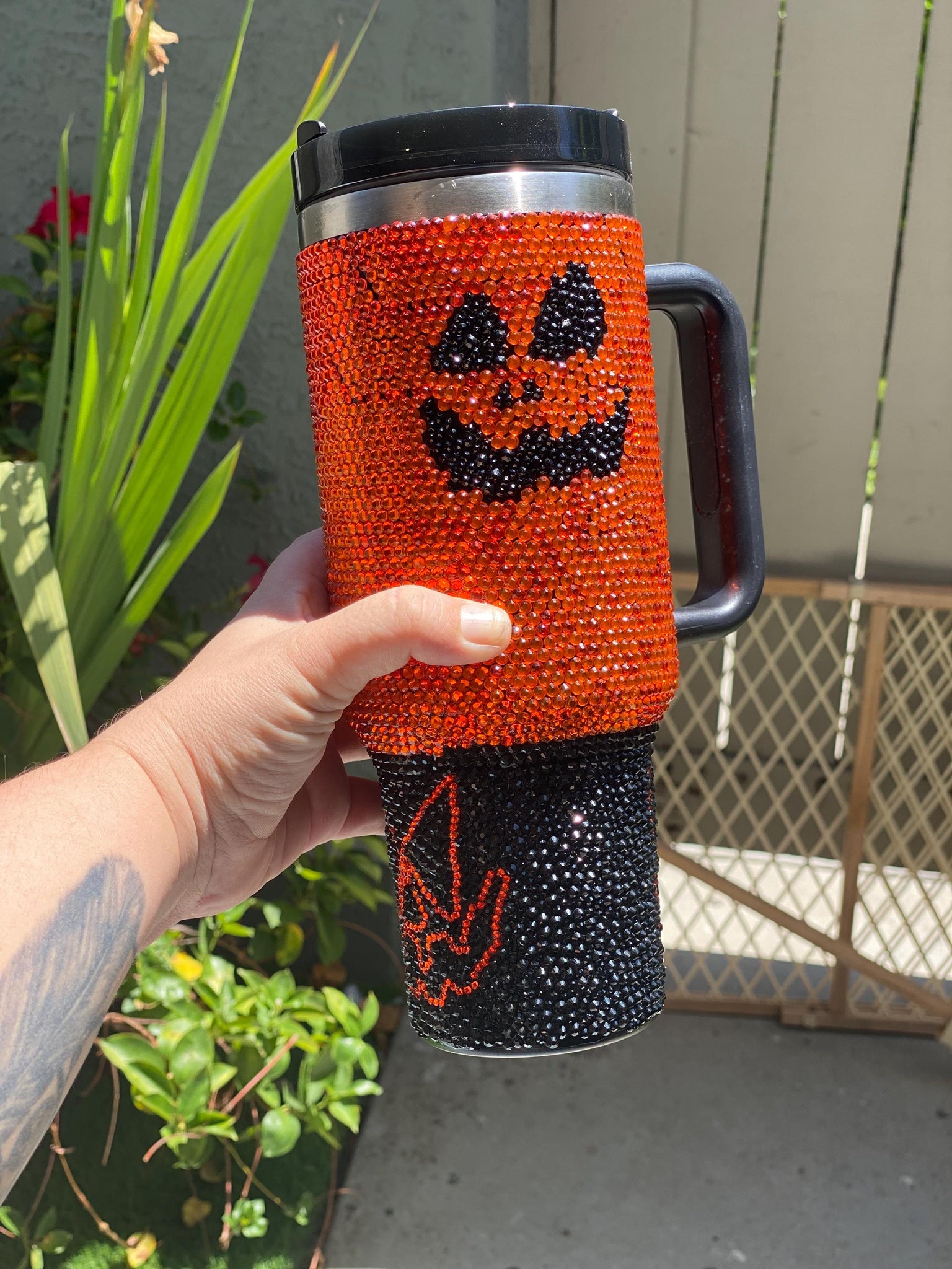 pooky Pumpkin 40oz Tumbler  Fall Bling Travel Mug  Halloween Gift Idea  Halloween Tumbler Personalized Rhinestone Tumbler TUM2708