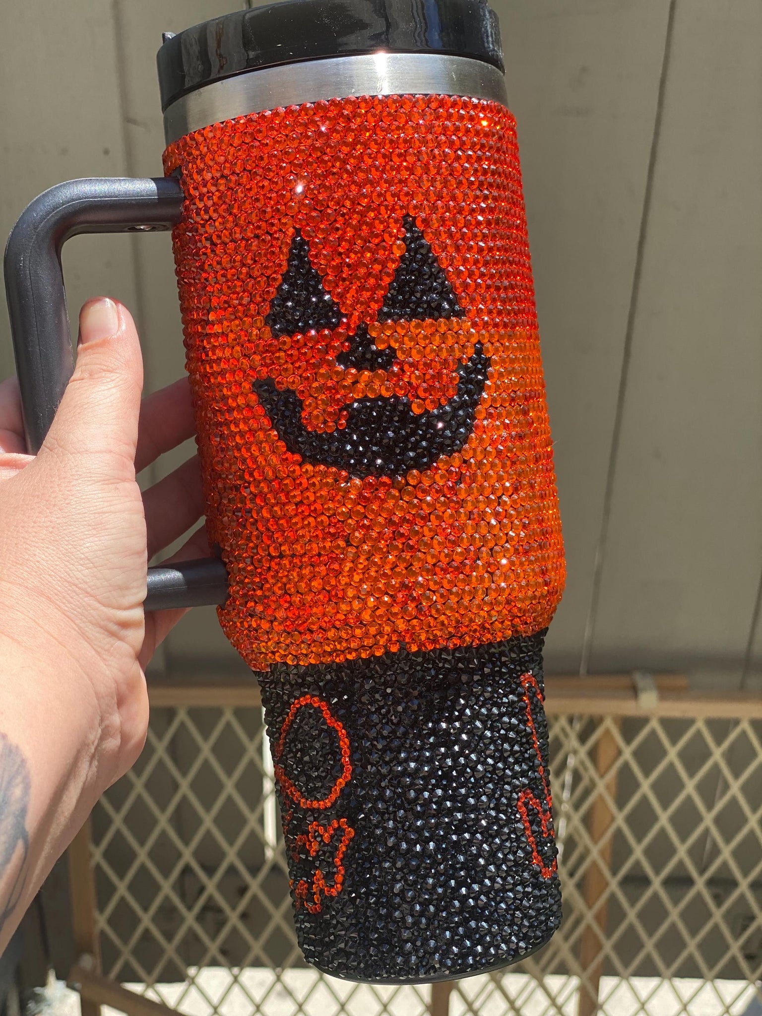 pooky Pumpkin 40oz Tumbler  Fall Bling Travel Mug  Halloween Gift Idea  Halloween Tumbler Personalized Rhinestone Tumbler TUM2708