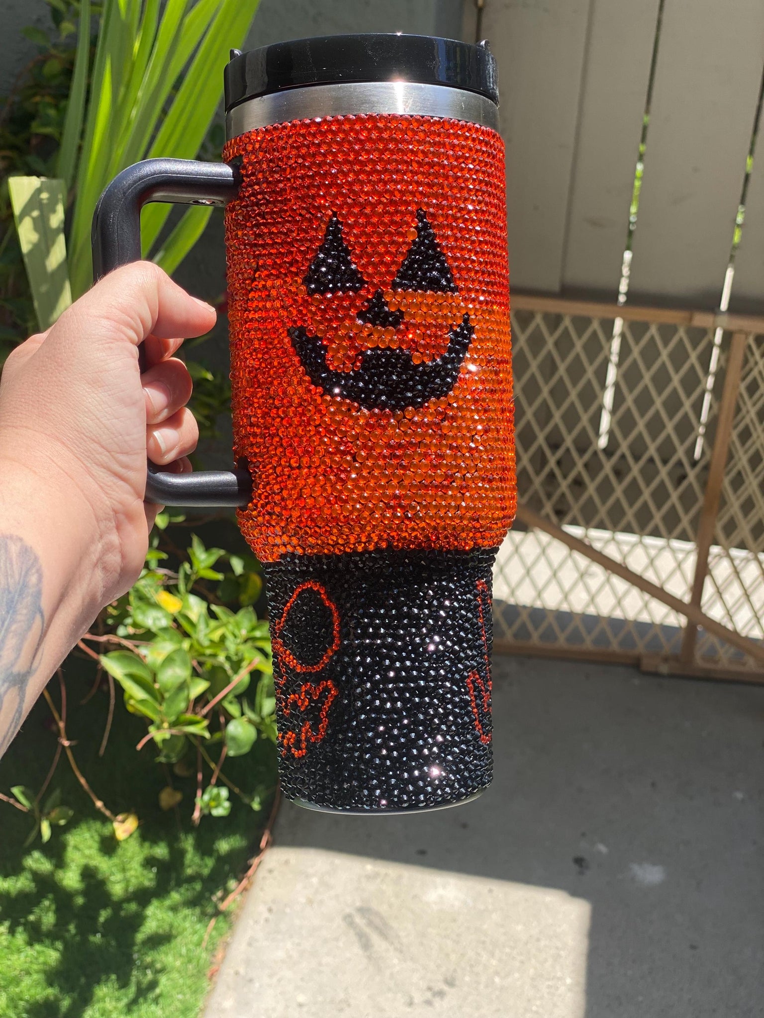 pooky Pumpkin 40oz Tumbler  Fall Bling Travel Mug  Halloween Gift Idea  Halloween Tumbler Personalized Rhinestone Tumbler TUM2708