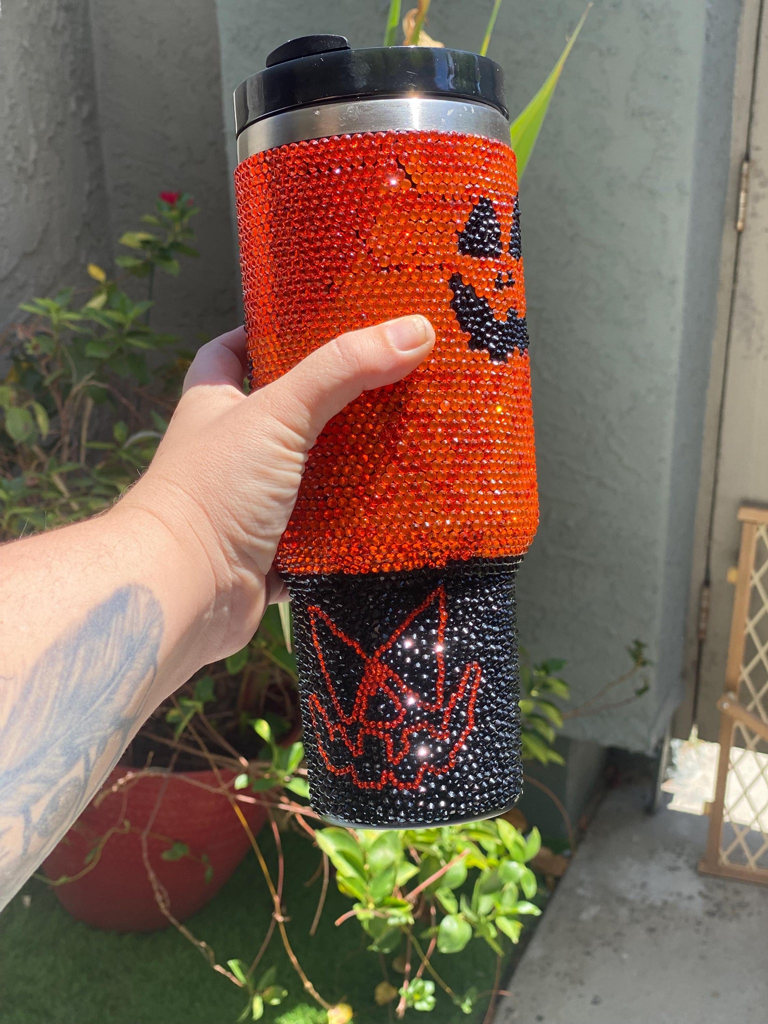 pooky Pumpkin 40oz Tumbler  Fall Bling Travel Mug  Halloween Gift Idea  Halloween Tumbler Personalized Rhinestone Tumbler TUM2708