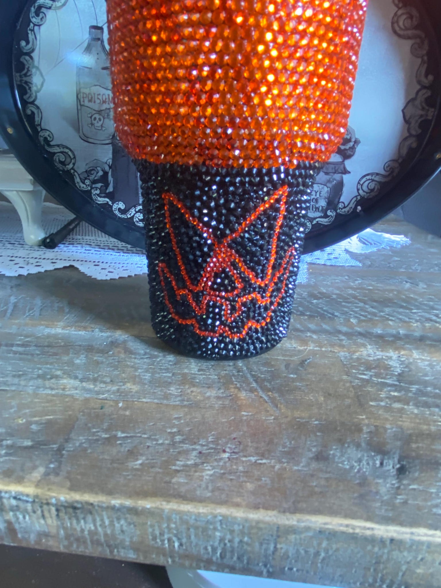 pooky Pumpkin 40oz Tumbler  Fall Bling Travel Mug  Halloween Gift Idea  Halloween Tumbler Personalized Rhinestone Tumbler TUM2708