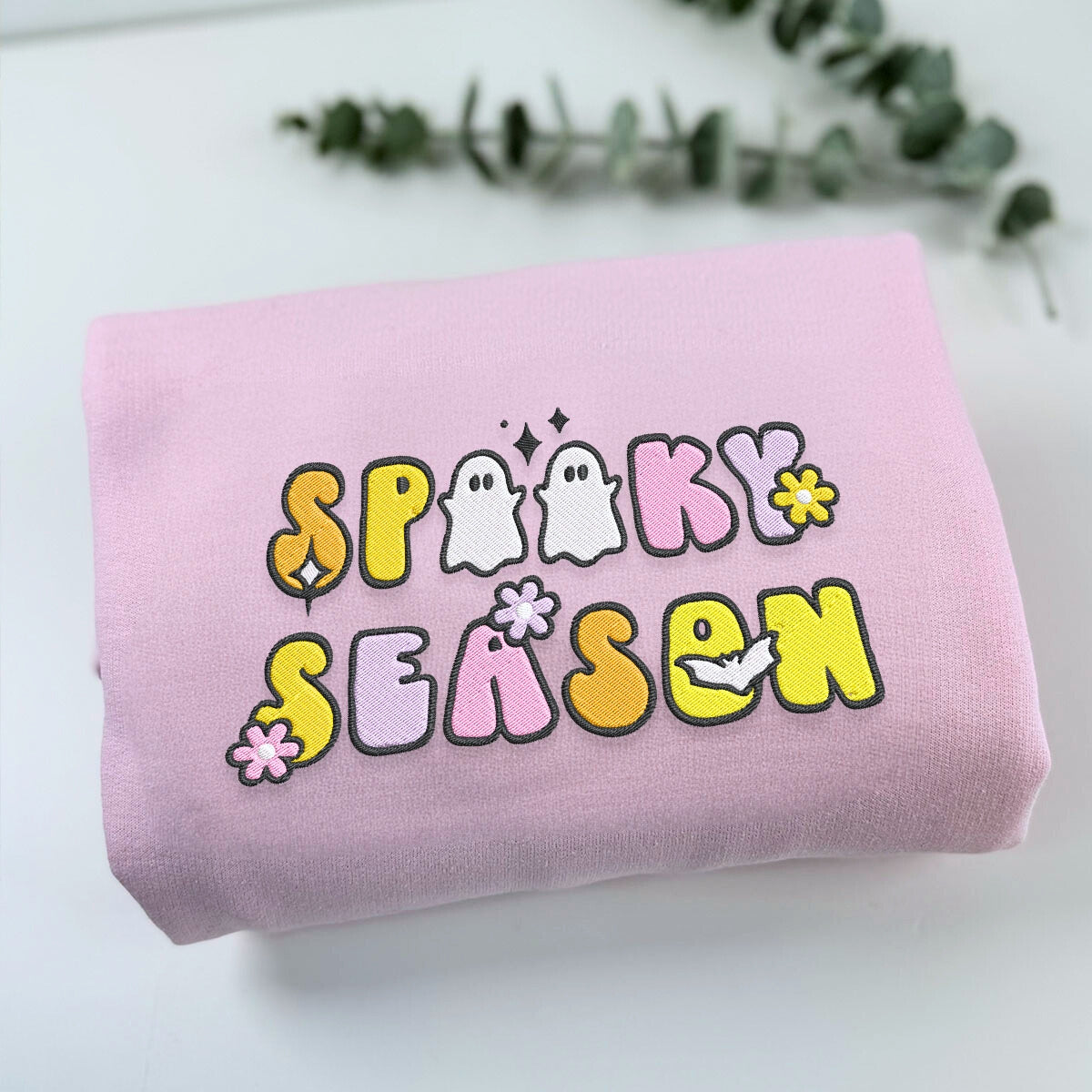 Spooky Season sweatshirt, Embroidered Halloween Sweatshirt Womens EMHA2608