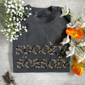 Floral Spooky Season Halloween Embroidered Tshirt emha0709
