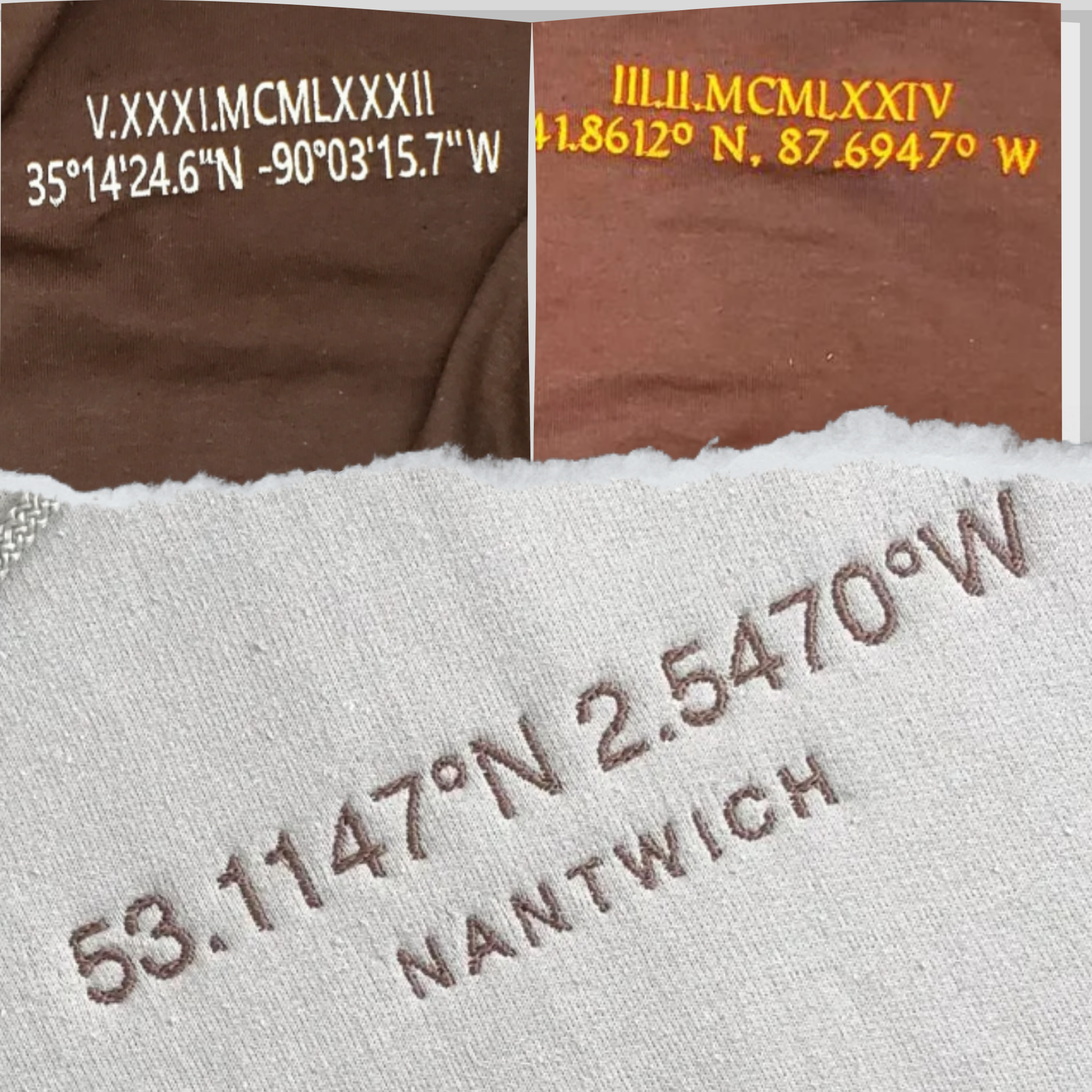 Custom Embroidered Personalized Longitude and Latitude Special Location Sweatshirt, Hoodie em5