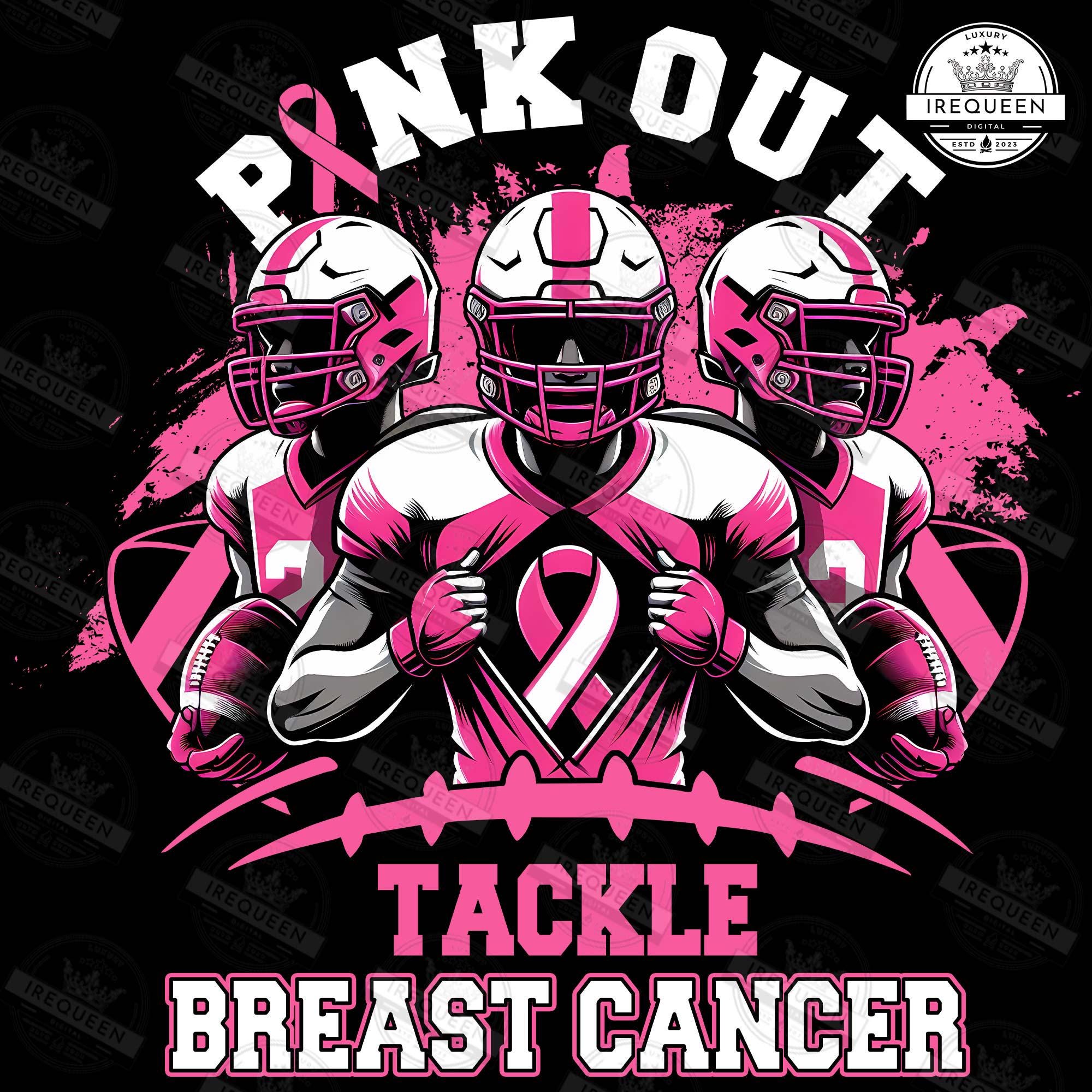 Tackle Cancer Png, Breast Cancer Png, Football Pink Out png, Pink ribbon Png, Football Mom , Fight Cancer , American Football, Digital File SCU