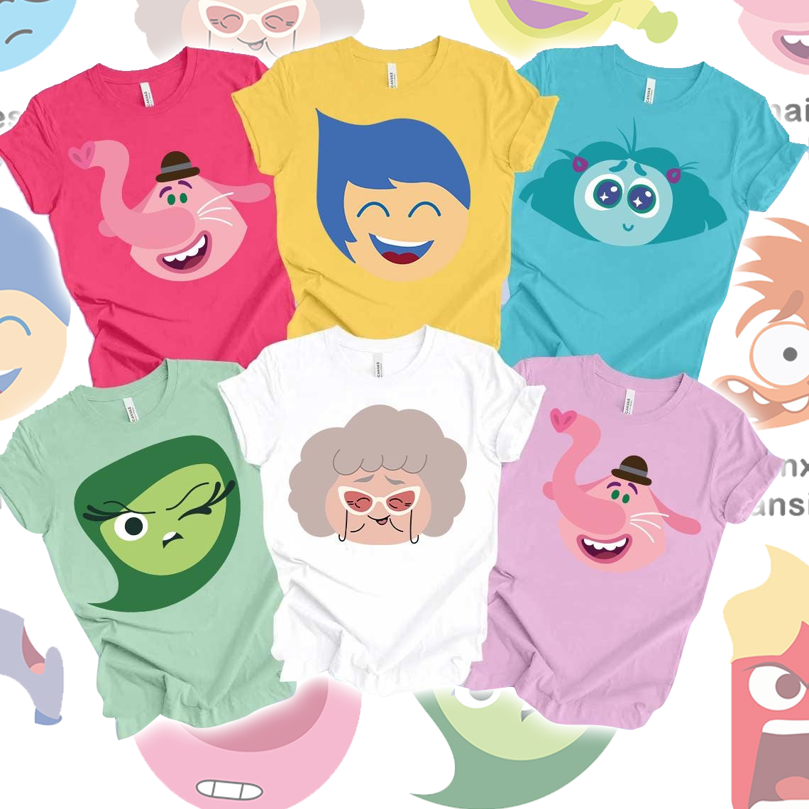 Retro Inside Out Characters Shirt, Inside Out 2 Shirt, Inside Out Group Matching, Inside Out 2 Disney Emotions Movie Shirt, Feelings Shirt