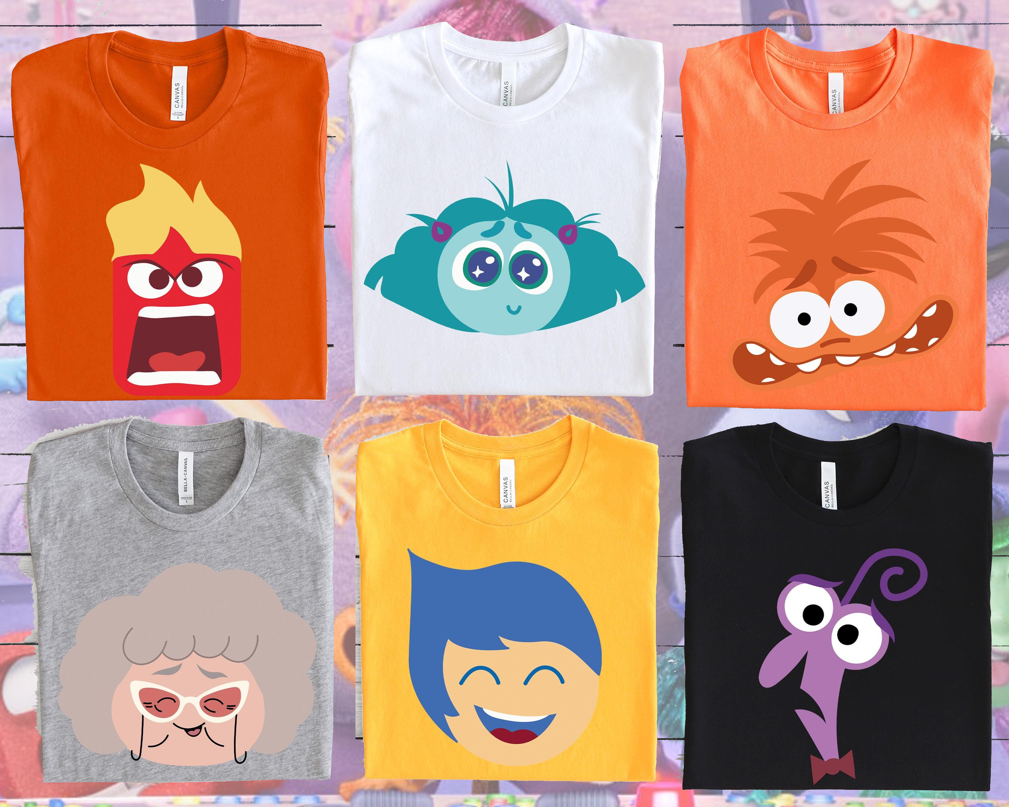 Retro Inside Out Characters Shirt, Inside Out 2 Shirt, Inside Out Group Matching, Inside Out 2 Disney Emotions Movie Shirt, Feelings Shirt