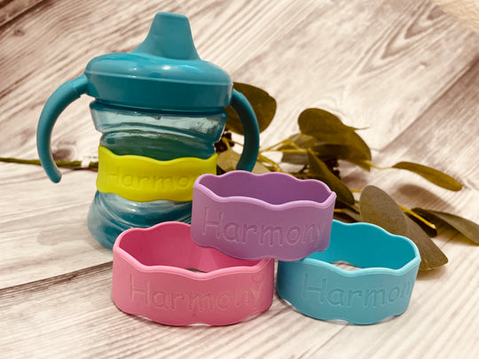 Personalized Silicone Bottle Label For Family,Safe Silicone Cup Tag For Christmas Gifts,Custom Water Bottle Label For Children Bottle (4)