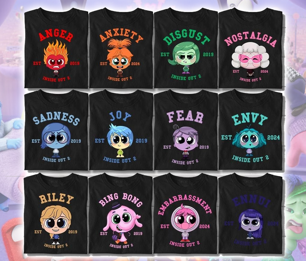 Retro Inside Out 2 Shirts, Inside Out Characters Shirt, Inside Out Group Matching, Inside Out 2 Family Party, Halloween Matching Costume Shirts