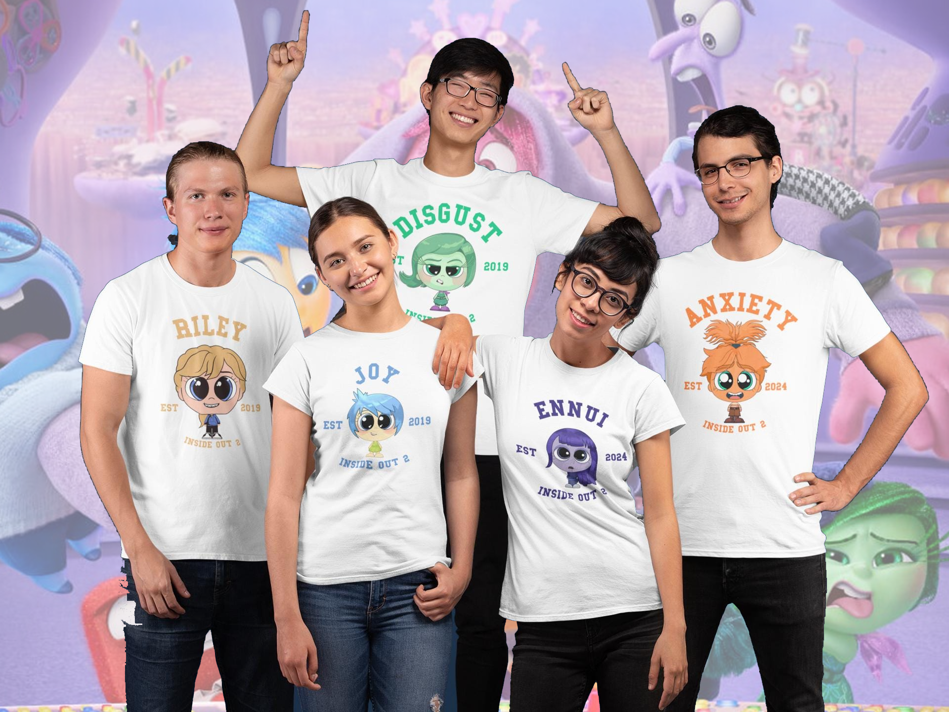 Retro Inside Out 2 Shirts, Inside Out Characters Shirt, Inside Out Group Matching, Inside Out 2 Family Party, Halloween Matching Costume Shirts