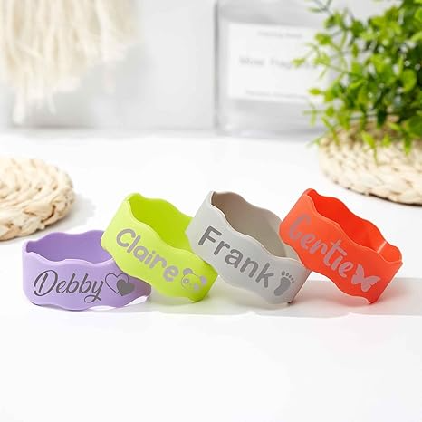 Personalized Silicone Bottle Label For Family,Safe Silicone Cup Tag For Christmas Gifts,Custom Water Bottle Label For Children Bottle (6)