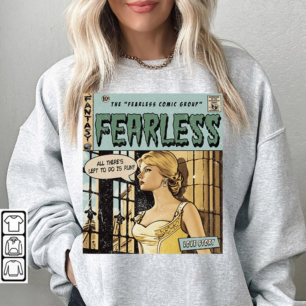 Taylor Swift Png, Fearless Comic Shirt, Sweatshirt Merch Love Story Vintage Comic Book Album Fearless  Gift