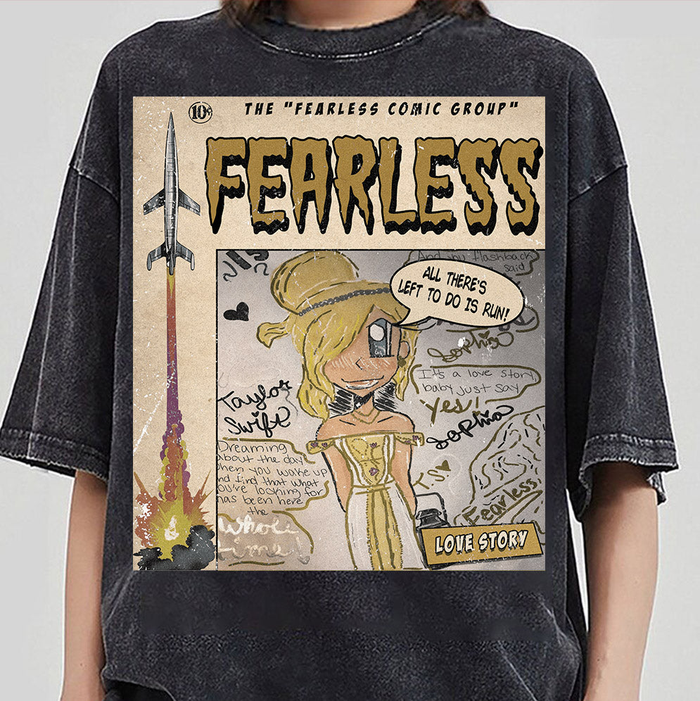 Taylor Swift Png, Fearless Comic Shirt, Sweatshirt Merch Love Story Vintage Comic Book Album Fearless  Gifts